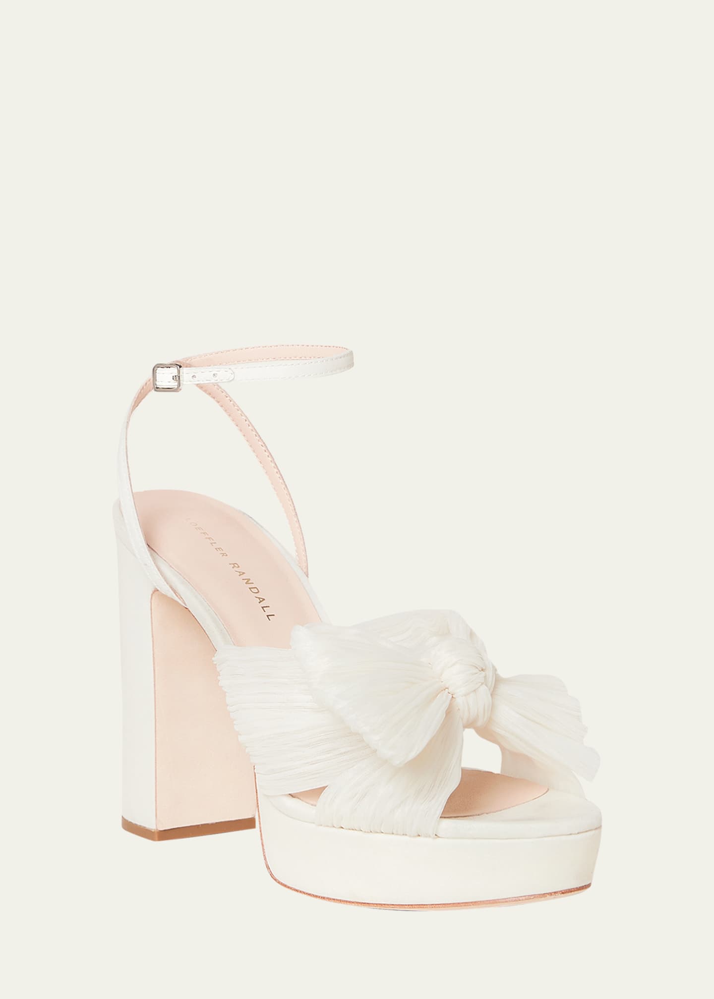 Loeffler Randall Pleated Knot Ankle-Strap Platform Sandals - Bergdorf ...