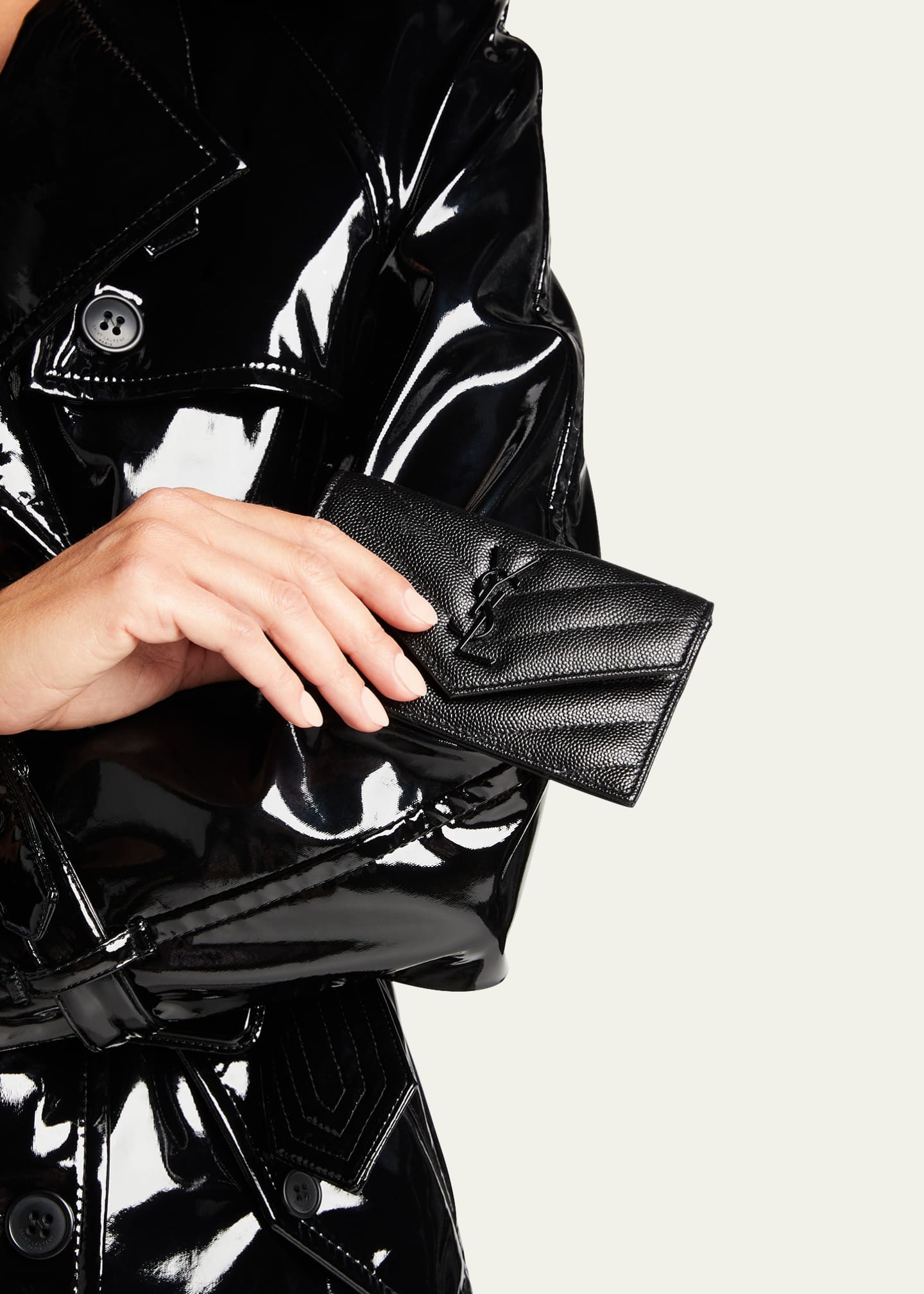 Saint Laurent YSL Monogram Flap Card Case Holder Bergdorf Goodman