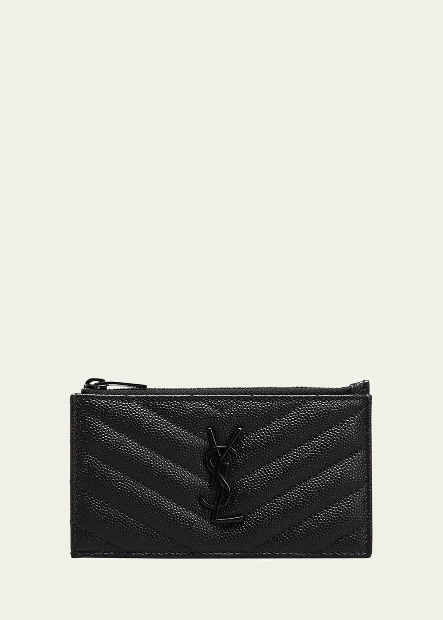 Saint Laurent YSL Monogram Zip Card Case Bergdorf Goodman