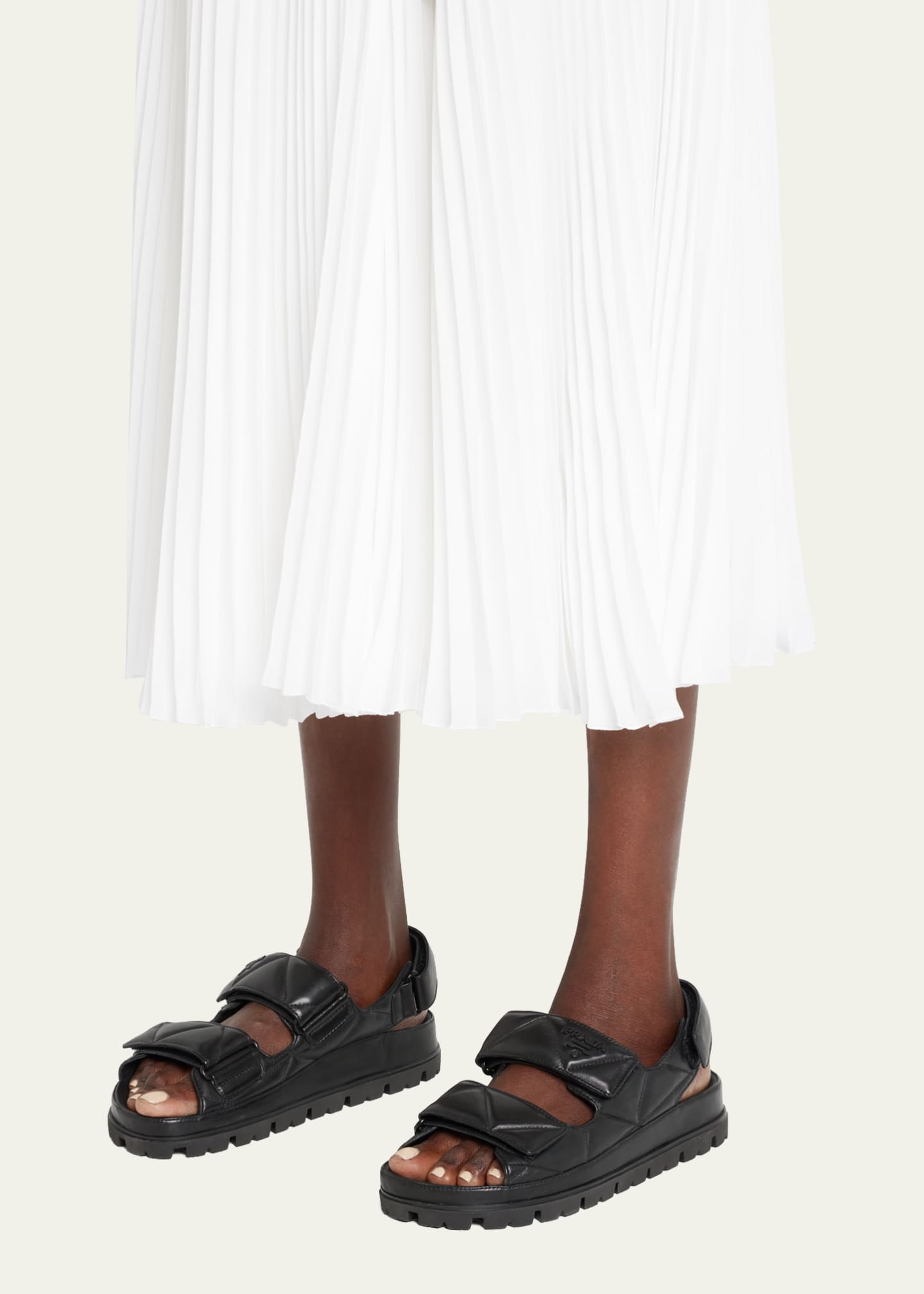 Prada Quilted Leather Slingback Sporty Sandals - Bergdorf Goodman
