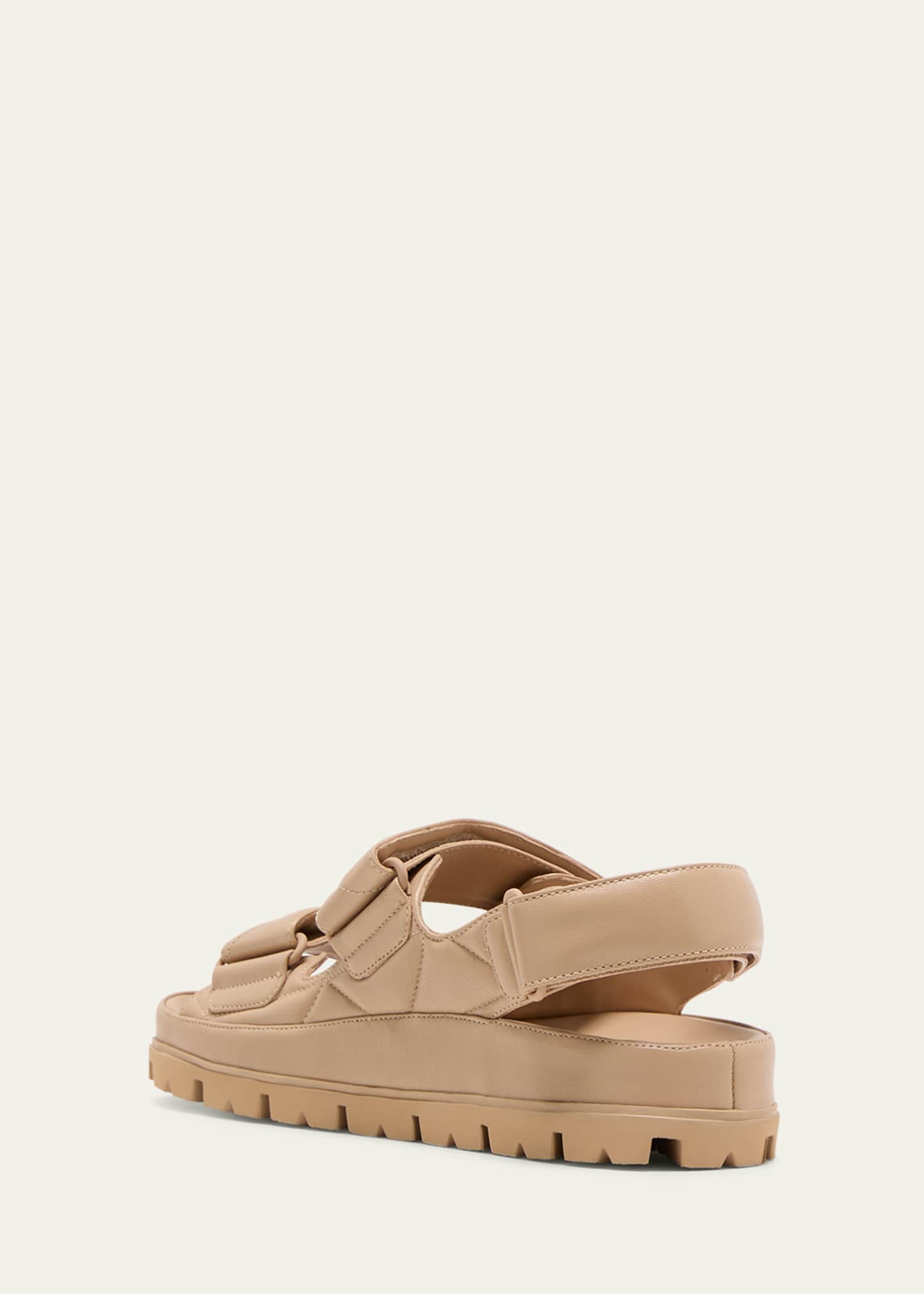 Prada Quilted Leather Slingback Sporty Sandals Image 4 of 5