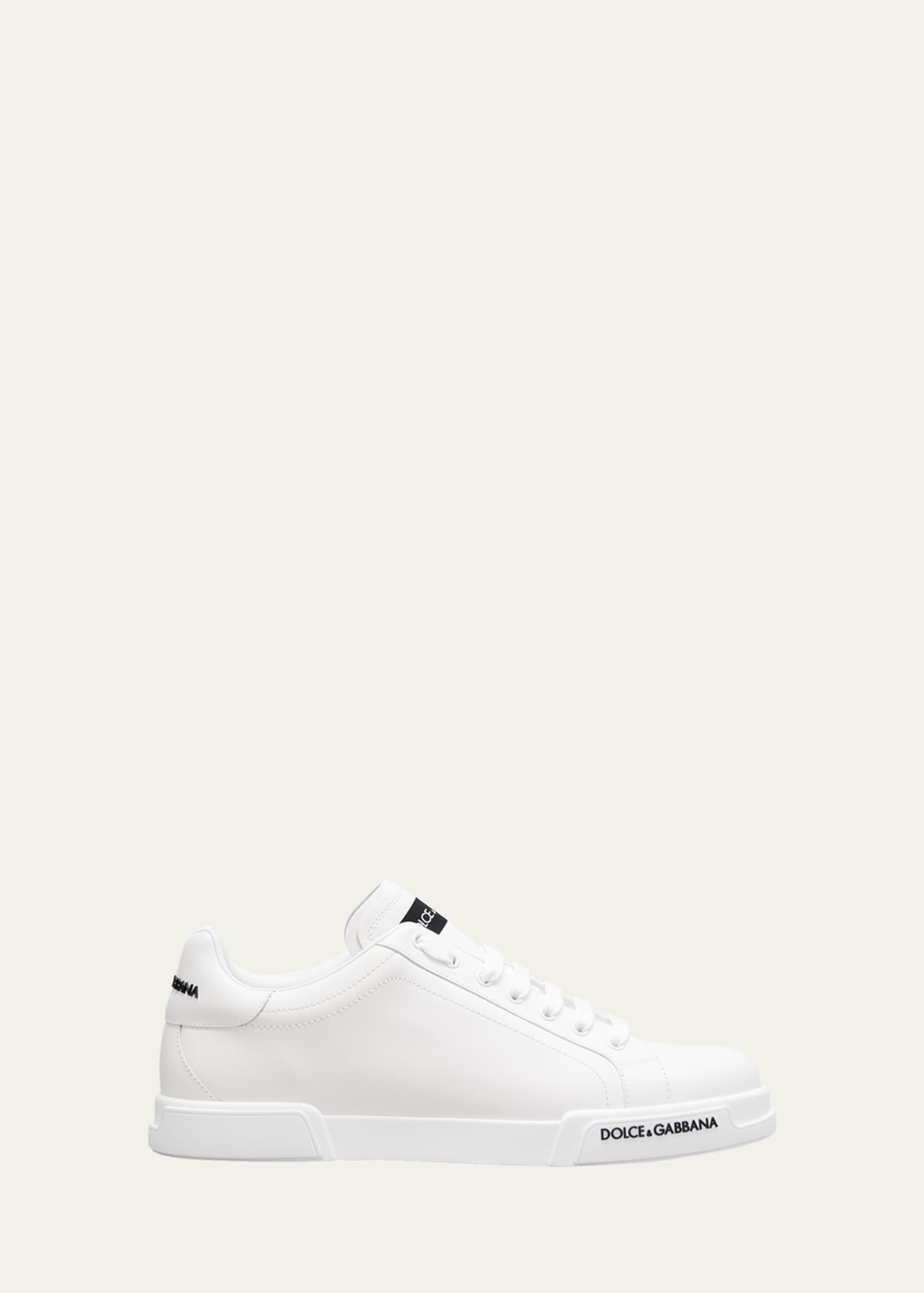 Dolce&Gabbana Men's Portofino Calf Leather Low-Top Sneakers