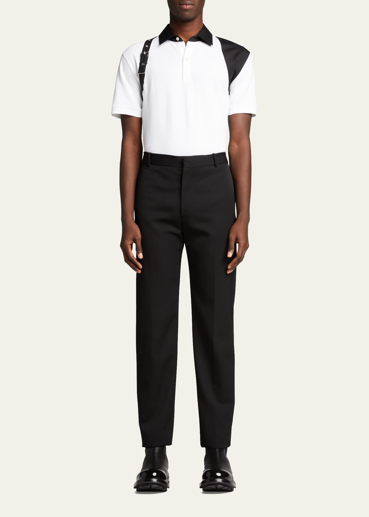 Alexander McQueen Men's Harness Polo Shirt Bergdorf Goodman