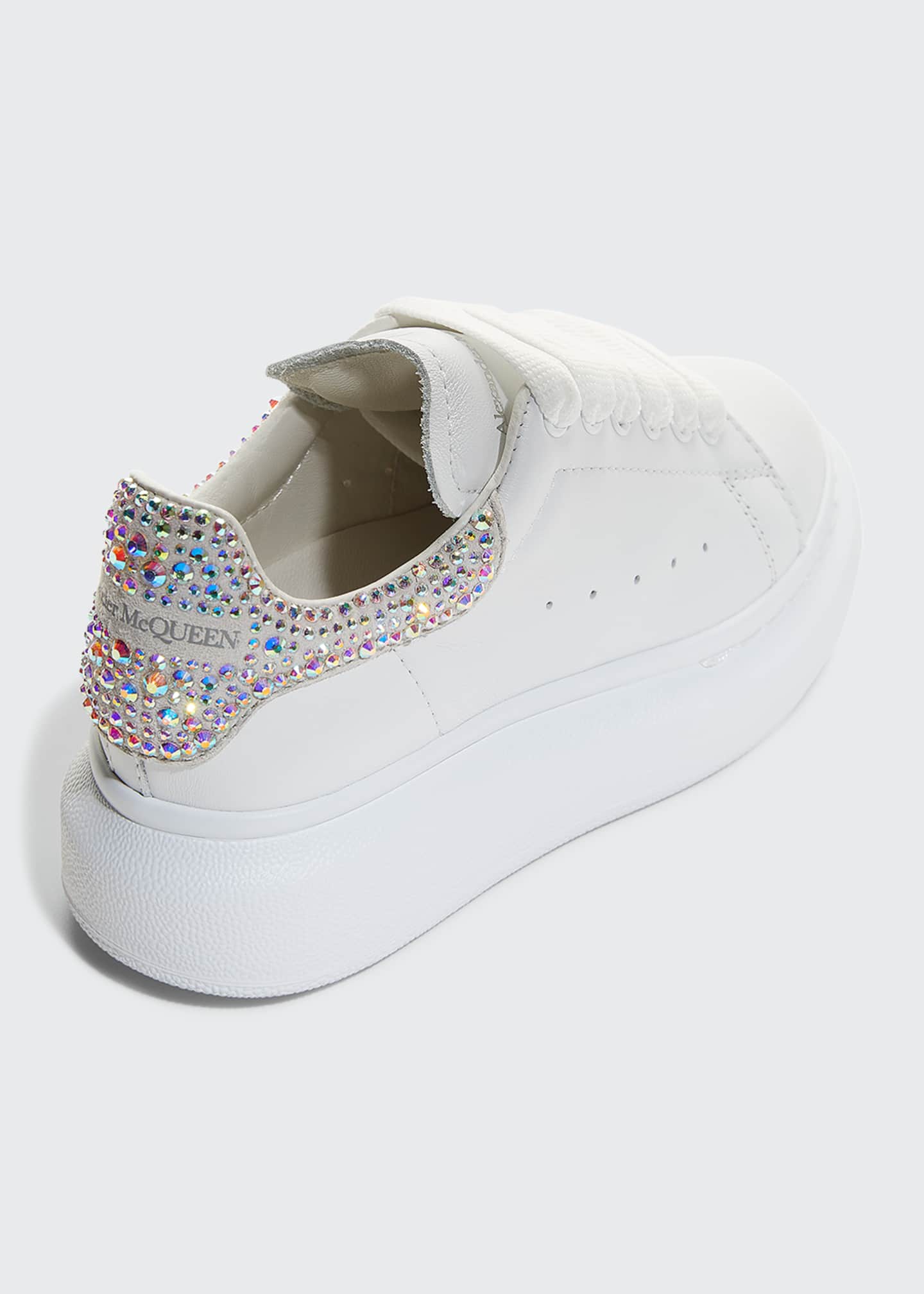 Alexander McQueen Girl's Oversized Swarovski Crystal Leather Sneakers
