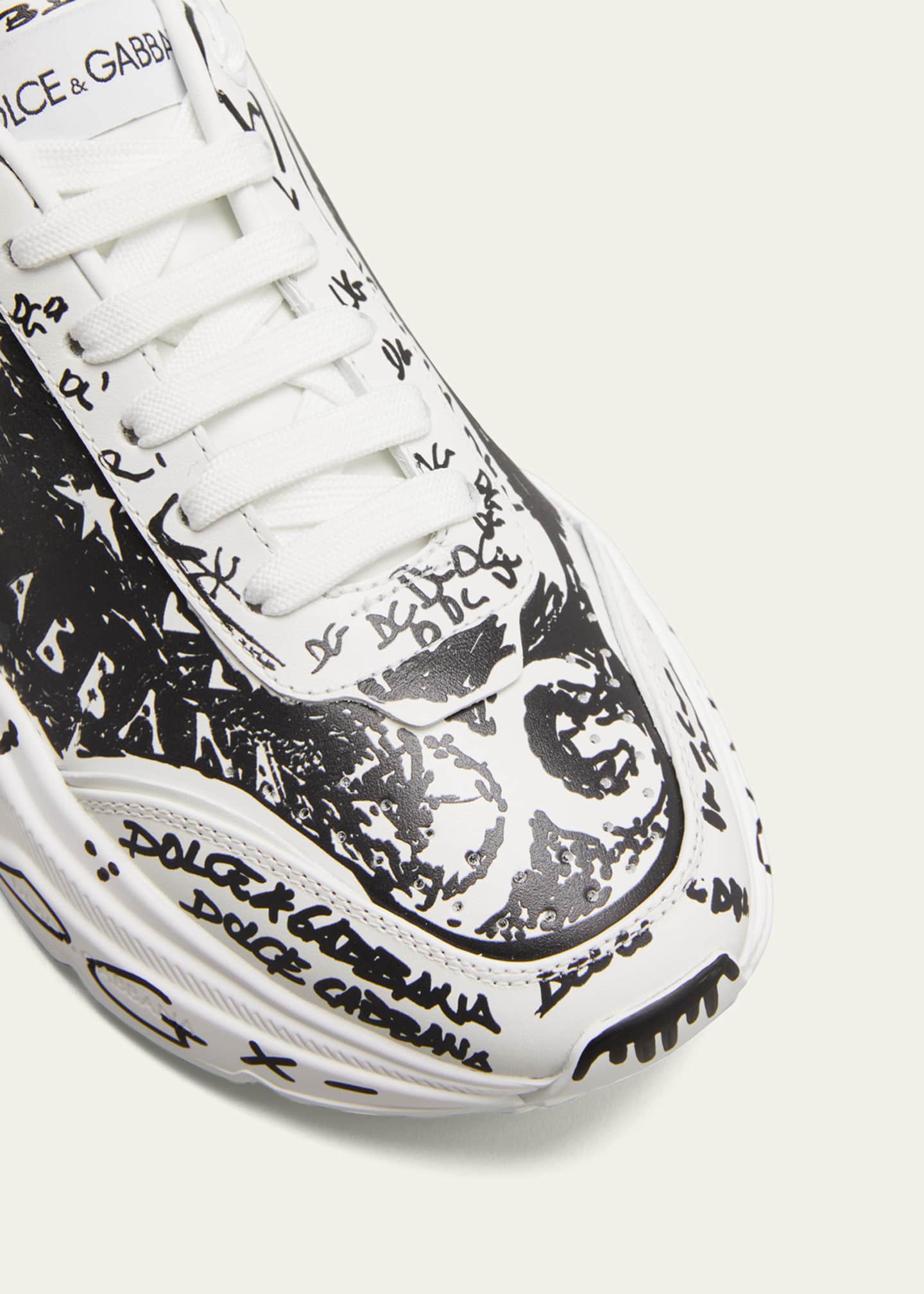 Dolce & Gabbana White Black Graffiti Daymaster Sneakers Shoes main image 1