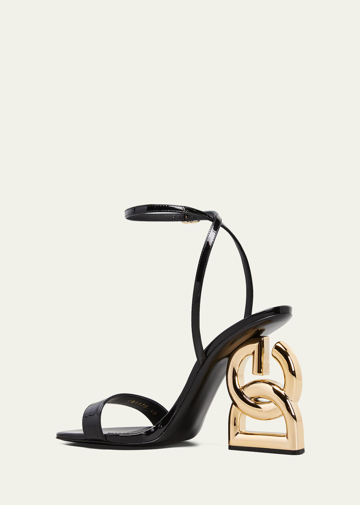 Dolce&Gabbana 105mm Patent Iconic DG Heel Sandals - Bergdorf Goodman