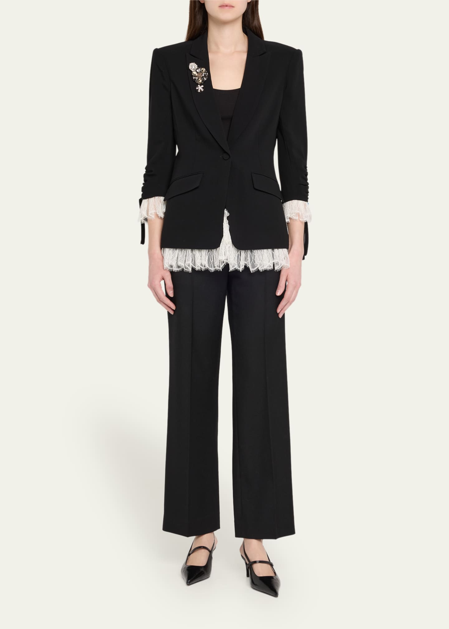 Cinq a Sept Roxie Blazer w/ Lace - Bergdorf Goodman