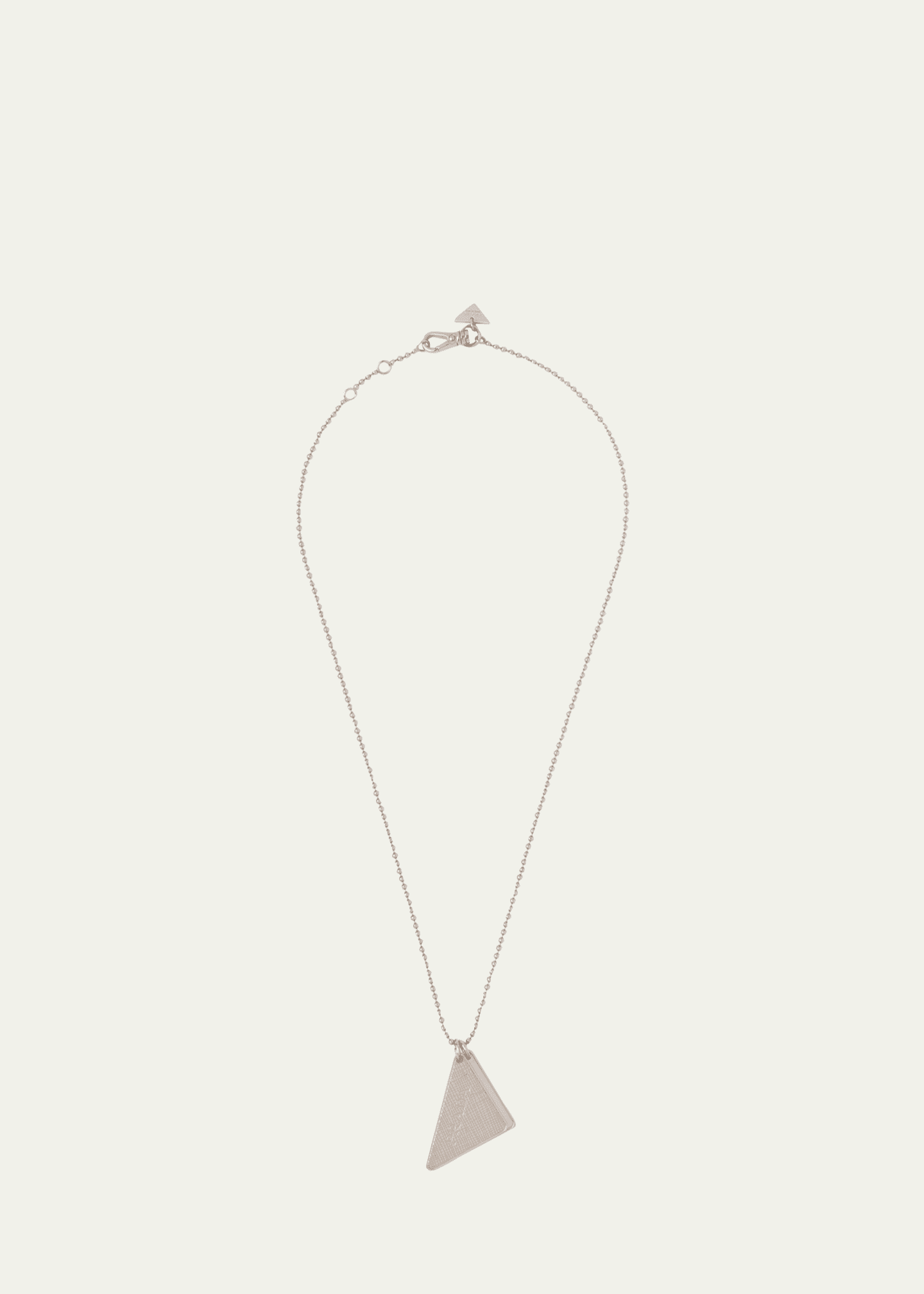Prada Men's Sterling Silver Triangle Charm Necklace