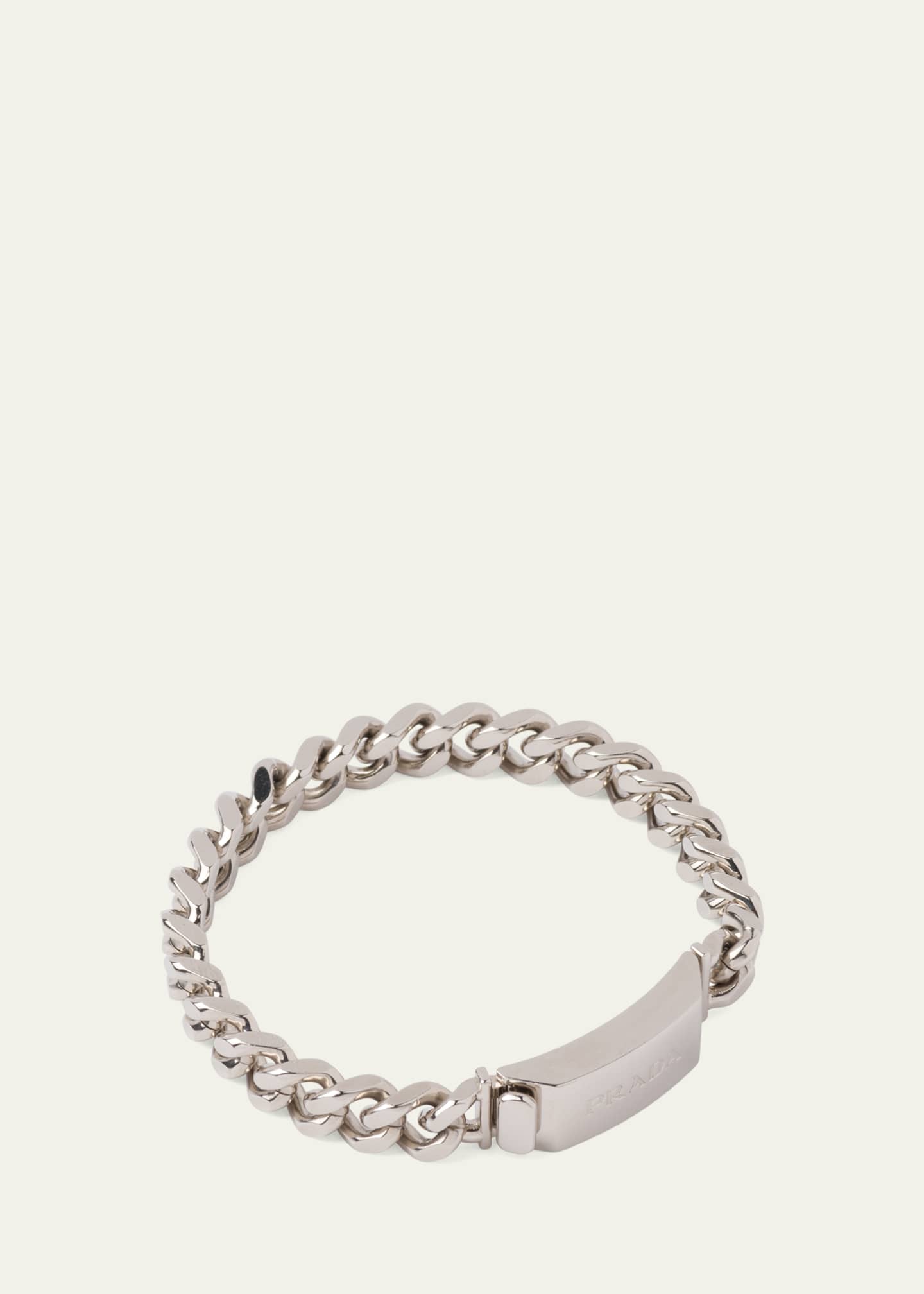 Prada Men's Sterling Silver Chain Bracelet Image 2 of 2