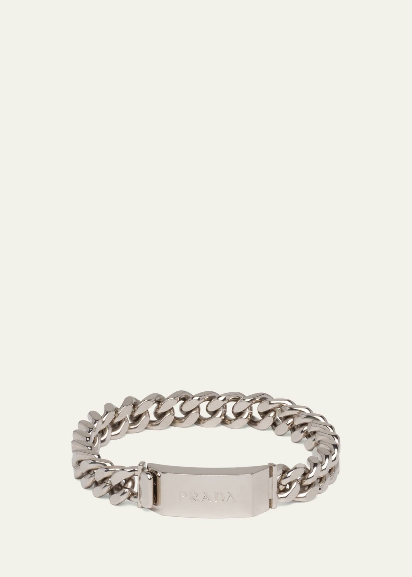 Prada Men's Sterling Silver Chain Bracelet Image 1 of 2