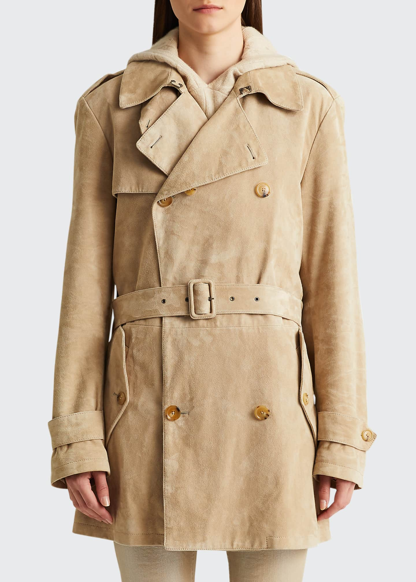 Ralph Lauren Collection Arlington Belted Suede Trench Coat Bergdorf