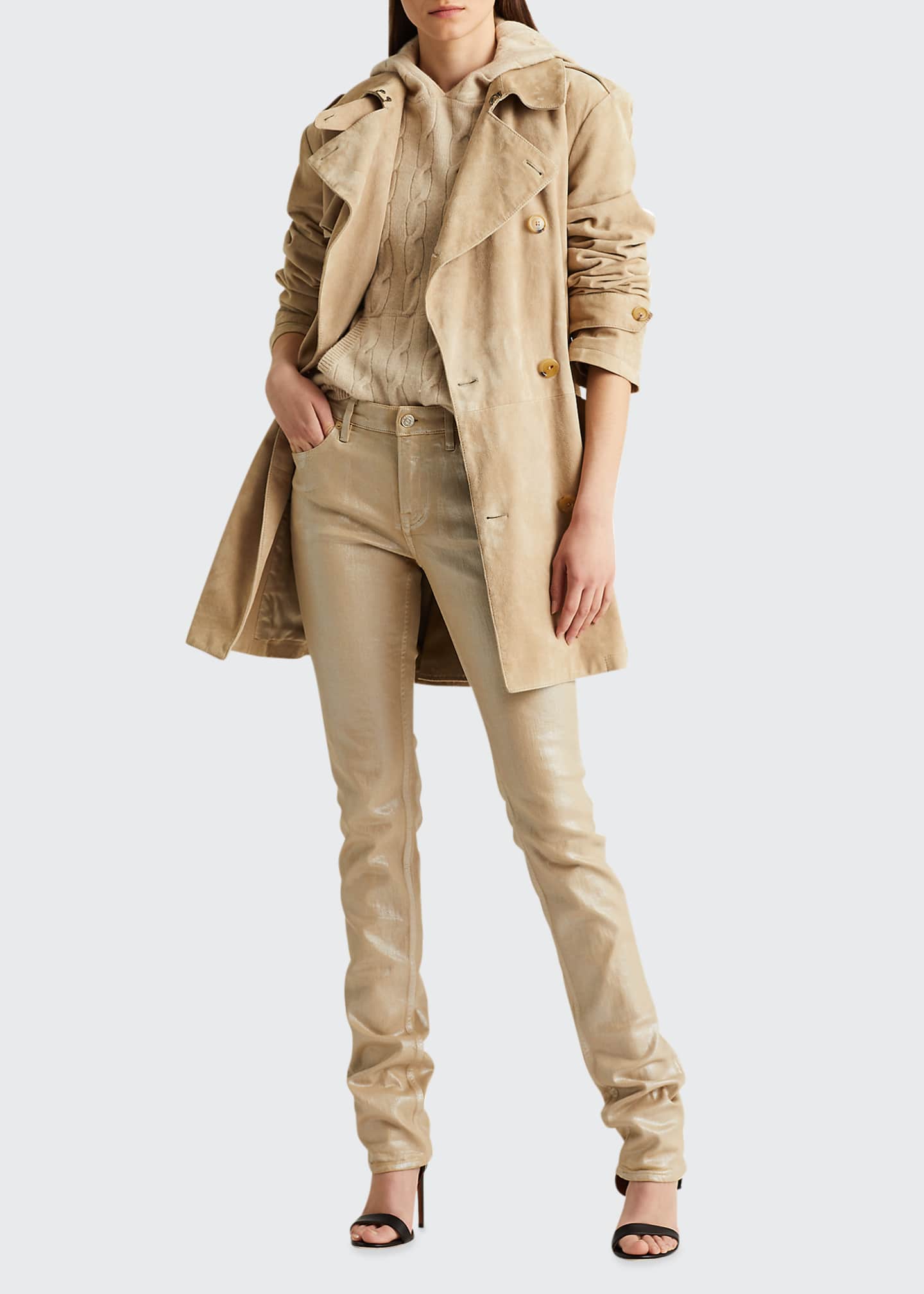 Ralph Lauren Collection Arlington Belted Suede Trench Coat Bergdorf