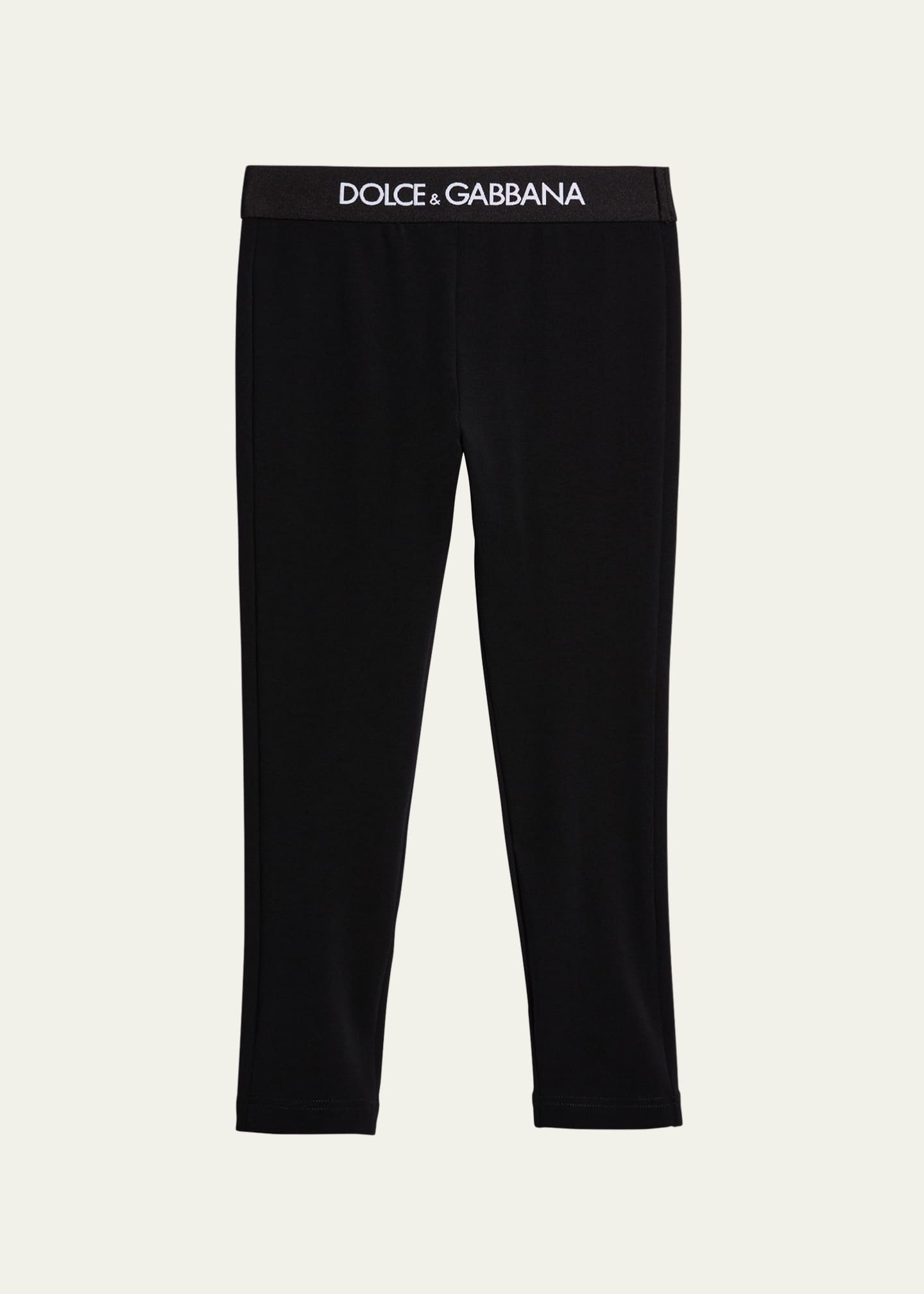 Dolce&Gabbana Girl's Logo-Print Leggings, Size 4-6 Image 1 of 2