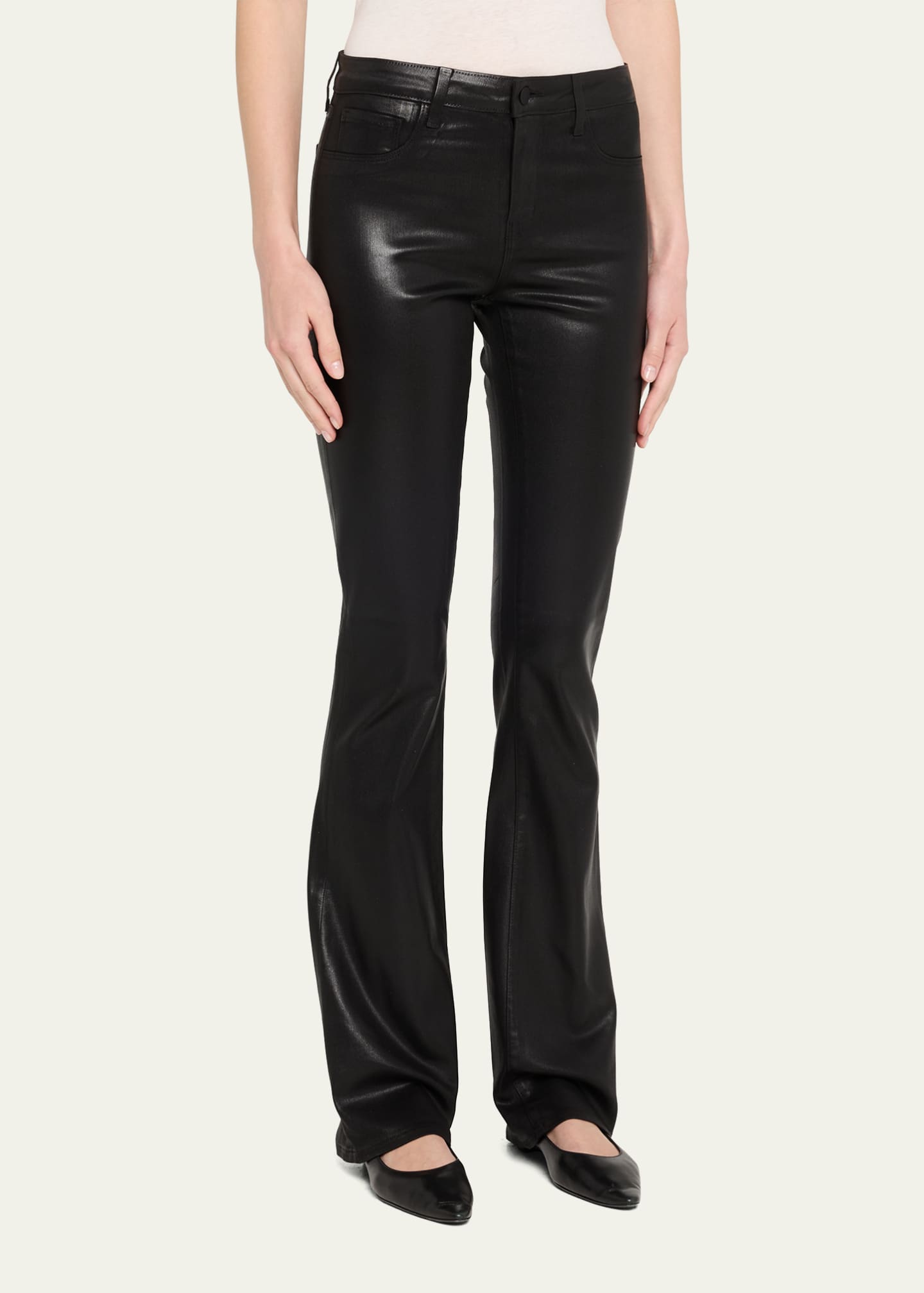 L'Agence Selma High-Rise Coated Sleek Baby Boot Jeans Image 4 of 5