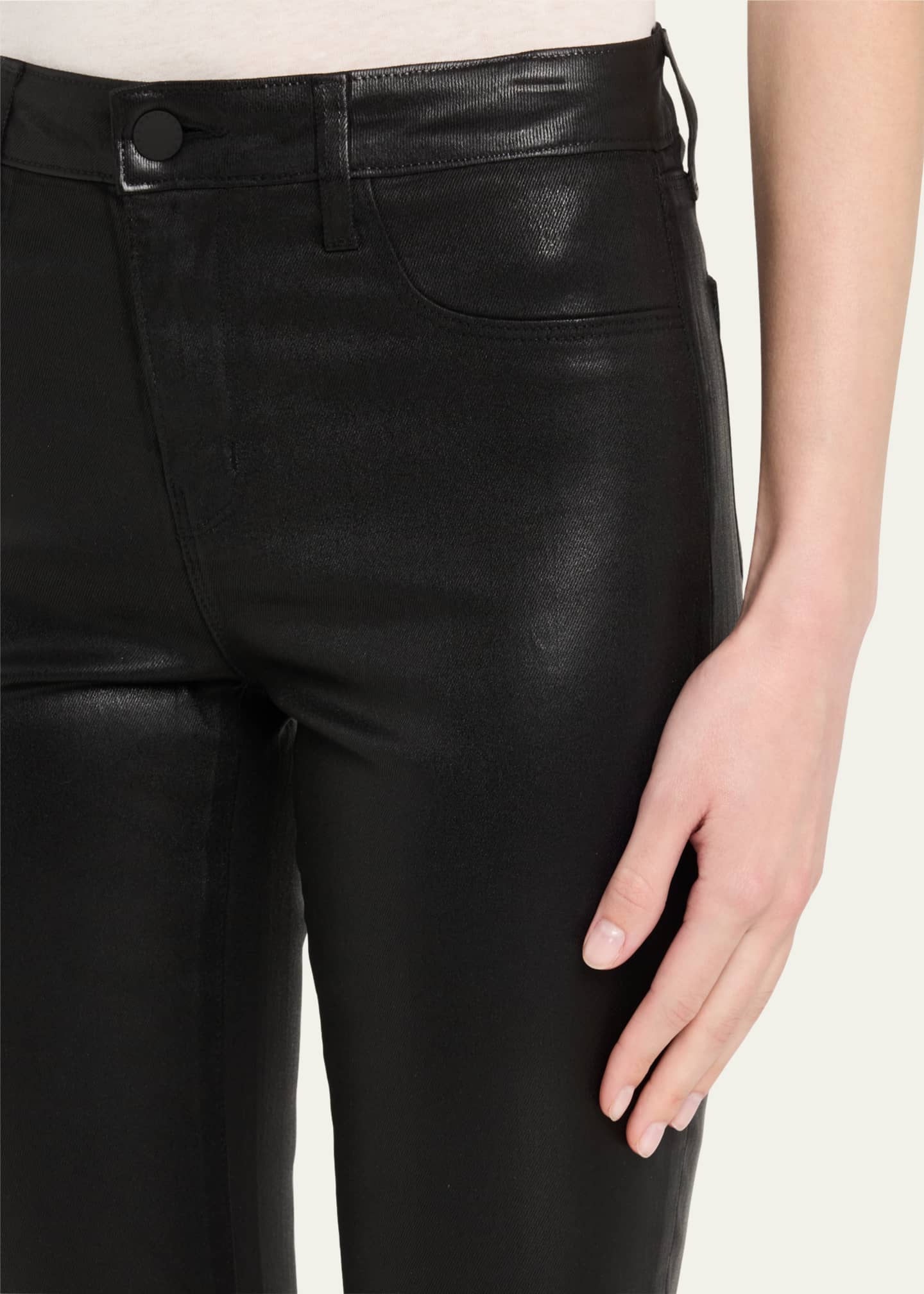 L'Agence Selma High-Rise Coated Sleek Baby Boot Jeans Image 5 of 5