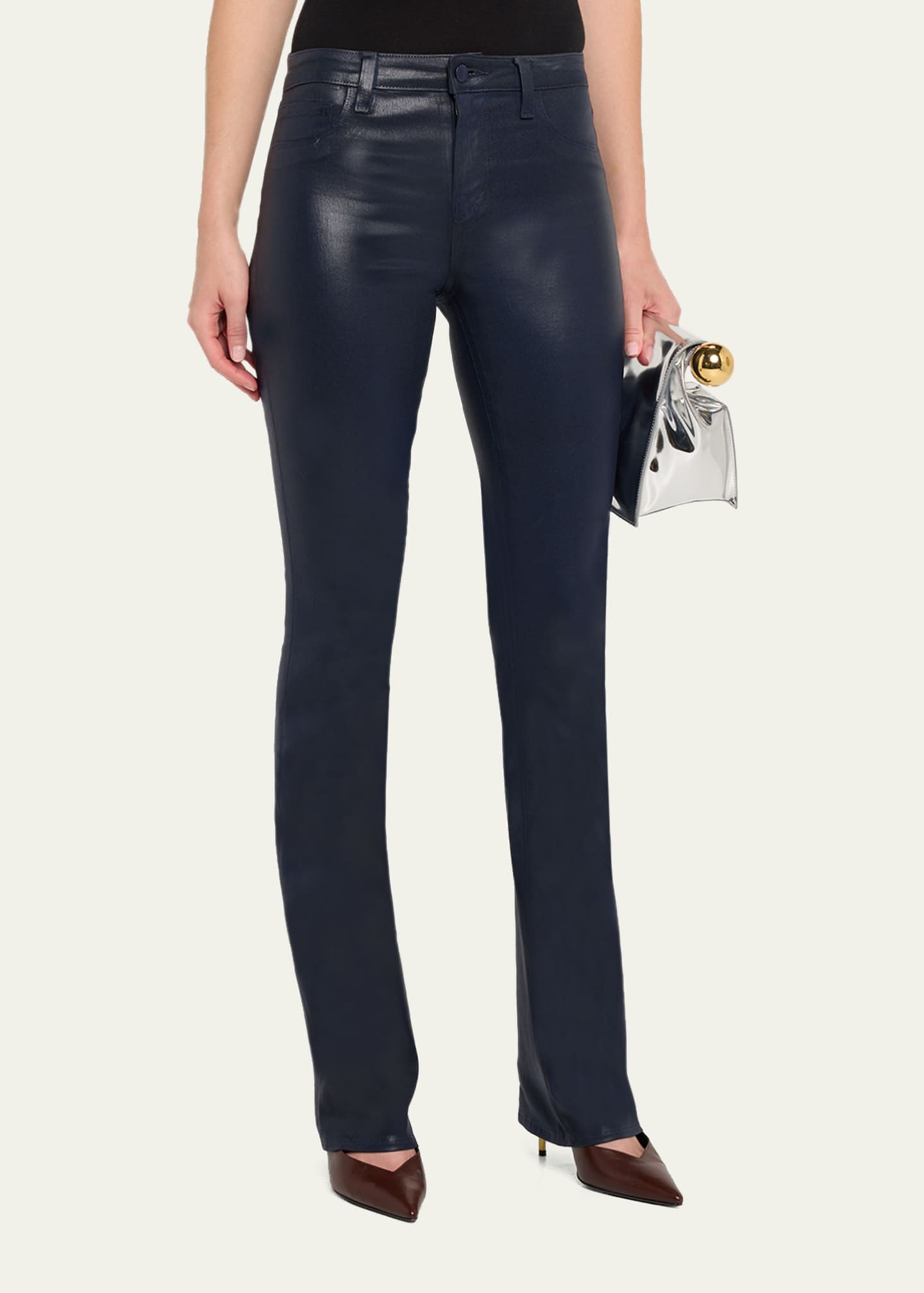 Selma High-Rise Coated Sleek Baby Boot Jeans