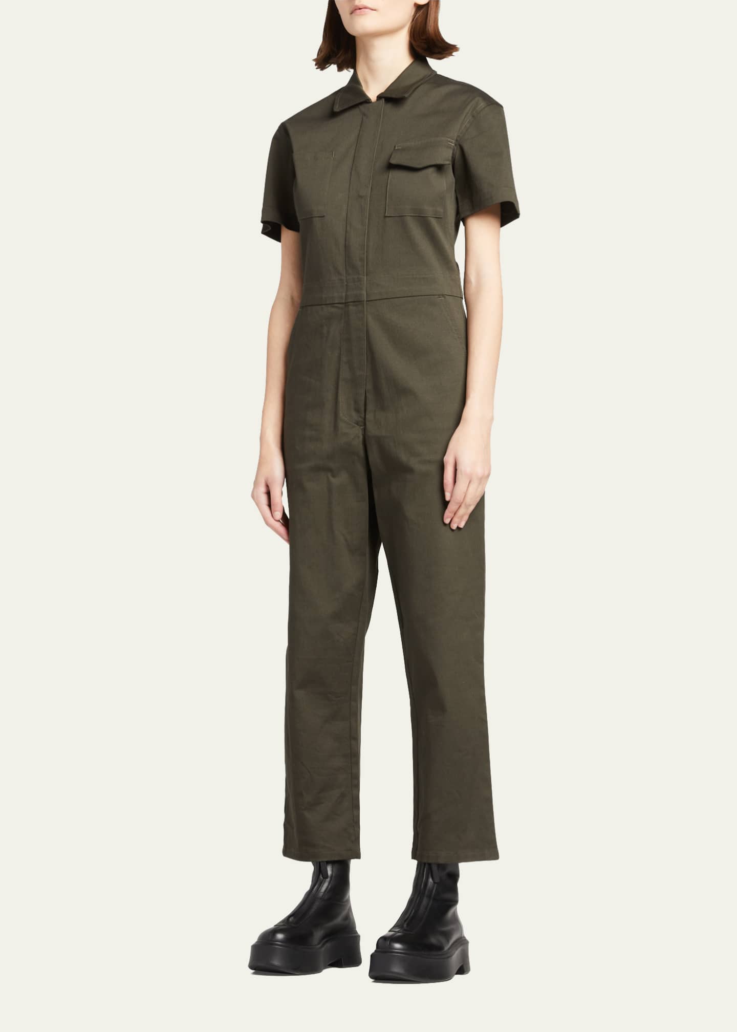 Rivet Utility Worker ShortSleeve Corduroy Jumpsuit Bergdorf Goodman