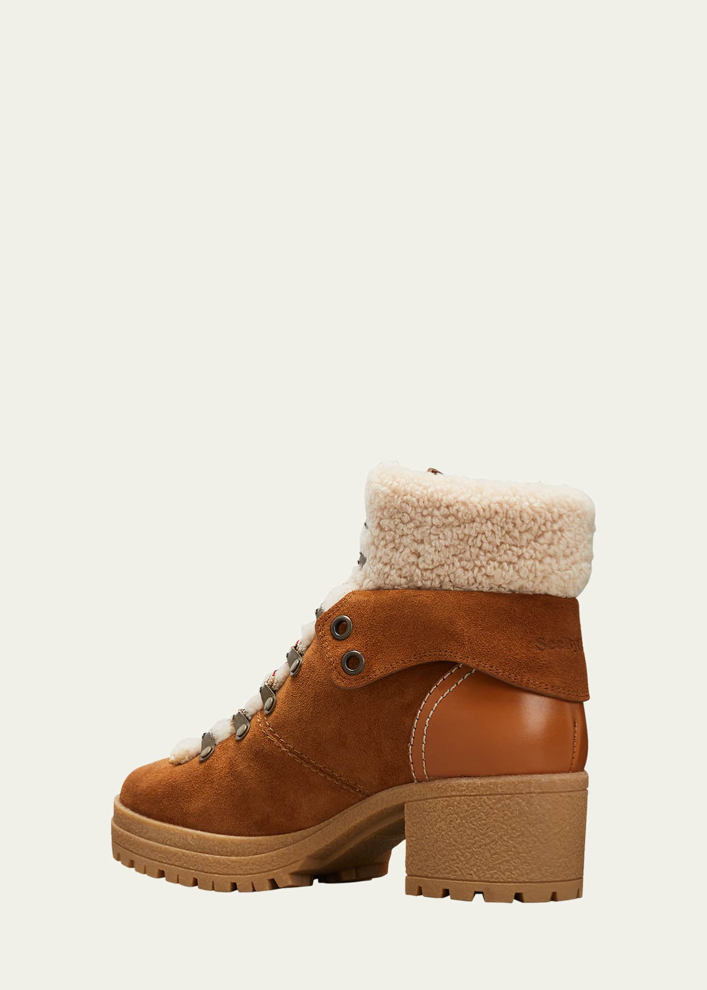 see by chloe eileen flat shearling hiker boots