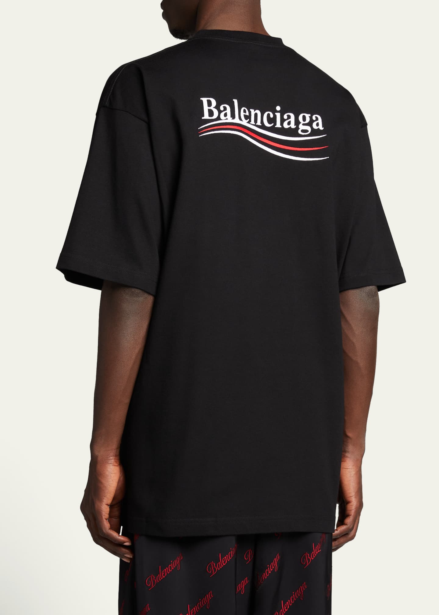 Balenciaga Men's Campaign Logo Boxy T-Shirt - Bergdorf Goodman