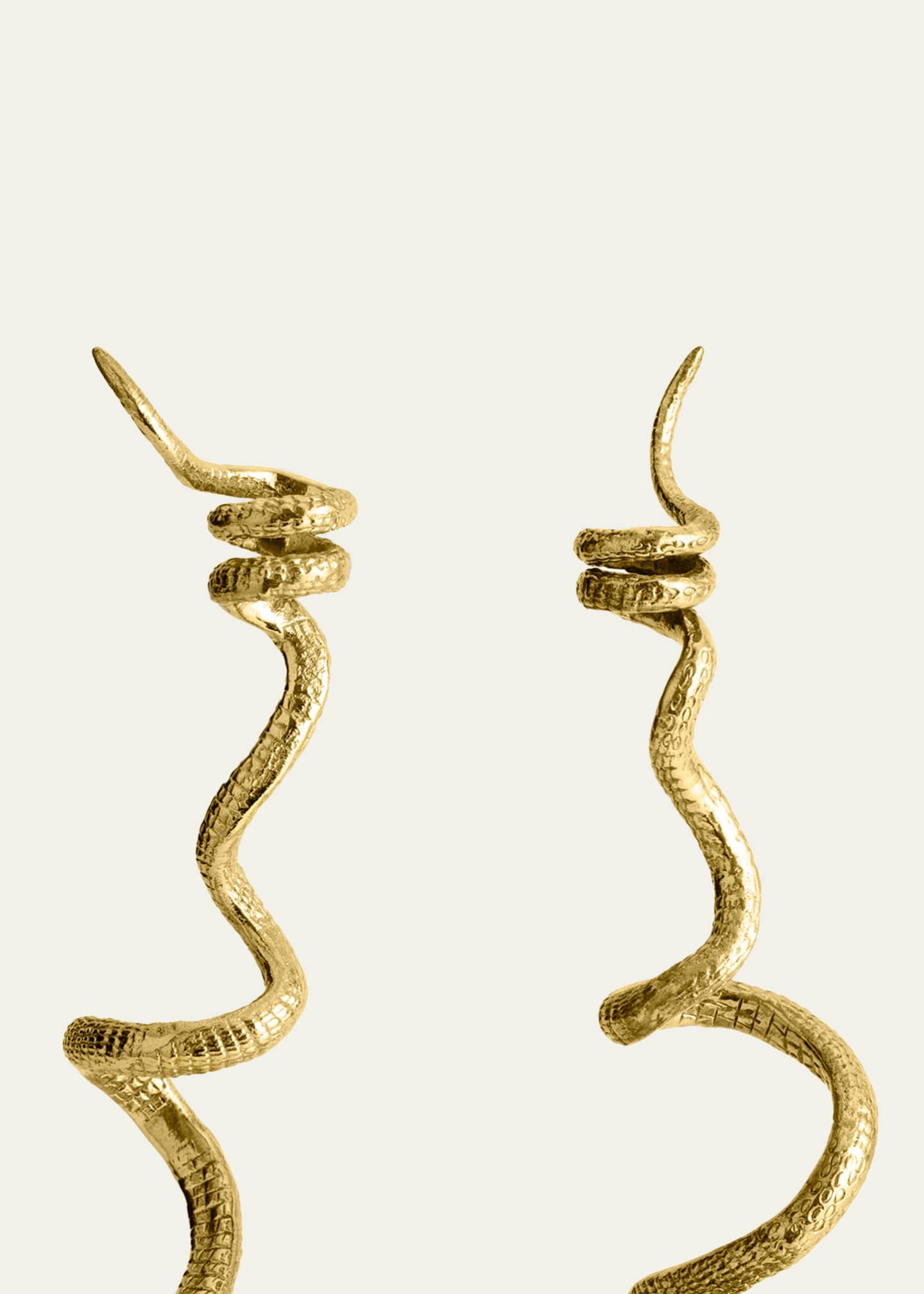 Paire De Bougeoirs Serpent Michael Aram – Collection Safari – Laiton Et Marbre – Neufs