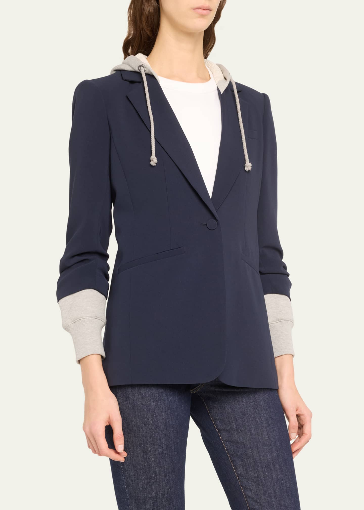 Sequin Hooded Le Petit Khloe Jacket Black - Cinq à Sept