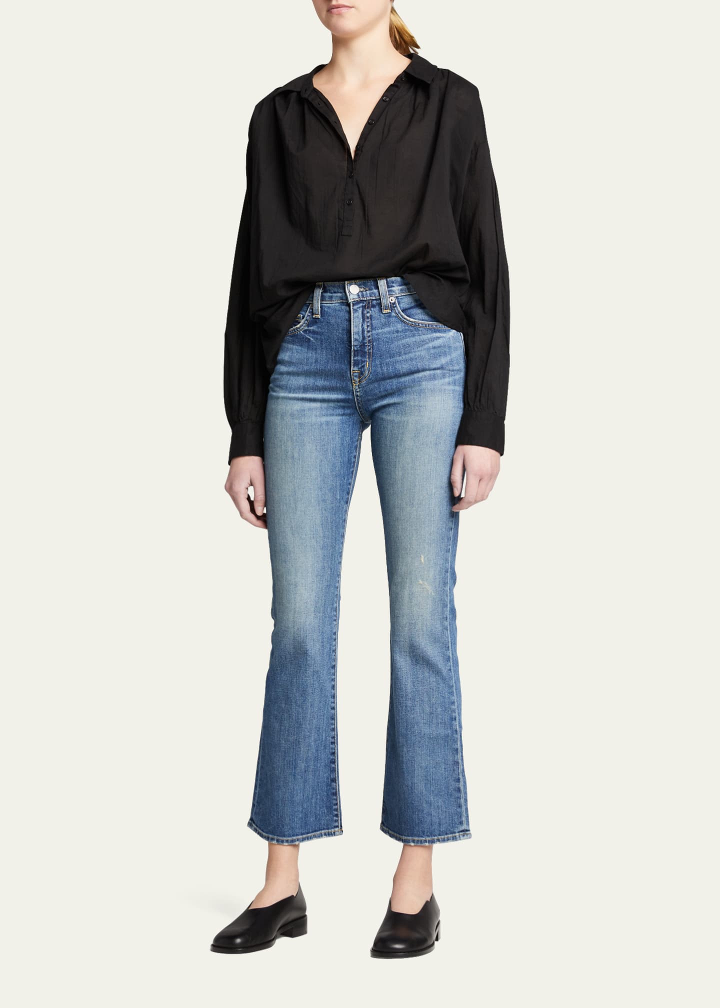 Nili Lotan Mid-Rise Bootcut Crop Jeans - Bergdorf Goodman