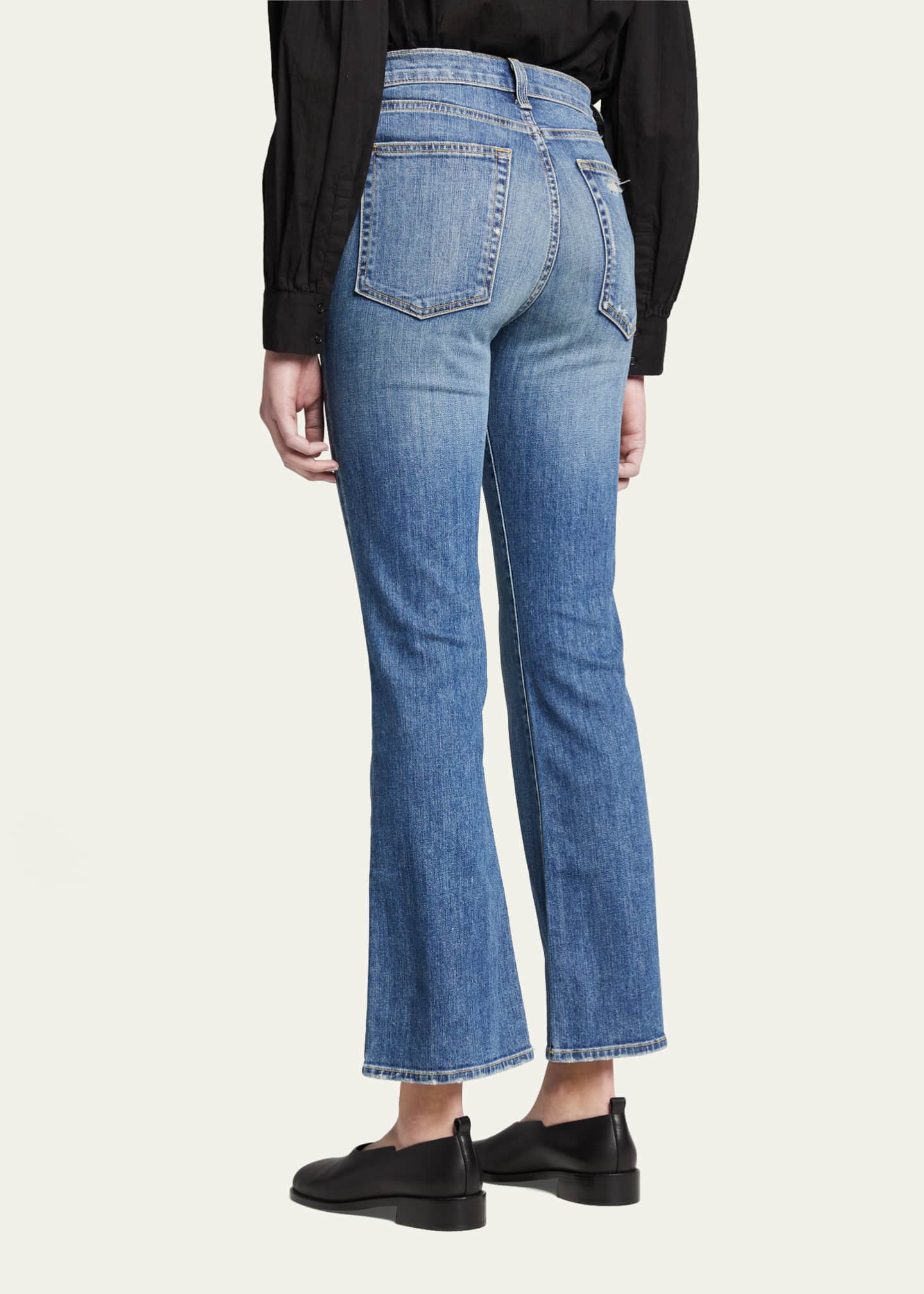 Nili Lotan Mid-Rise Bootcut Crop Jeans Image 3 of 5