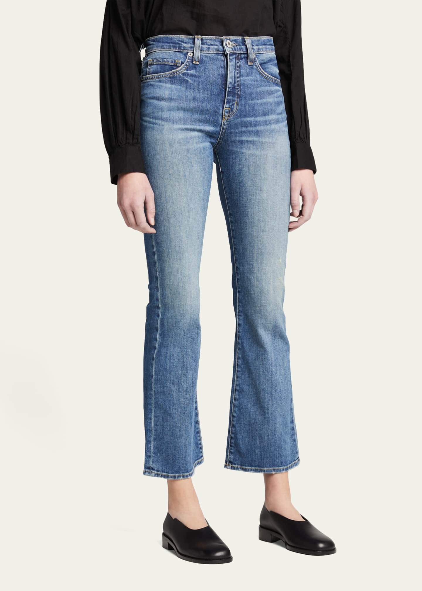 Nili Lotan Mid-Rise Bootcut Crop Jeans Image 4 of 5