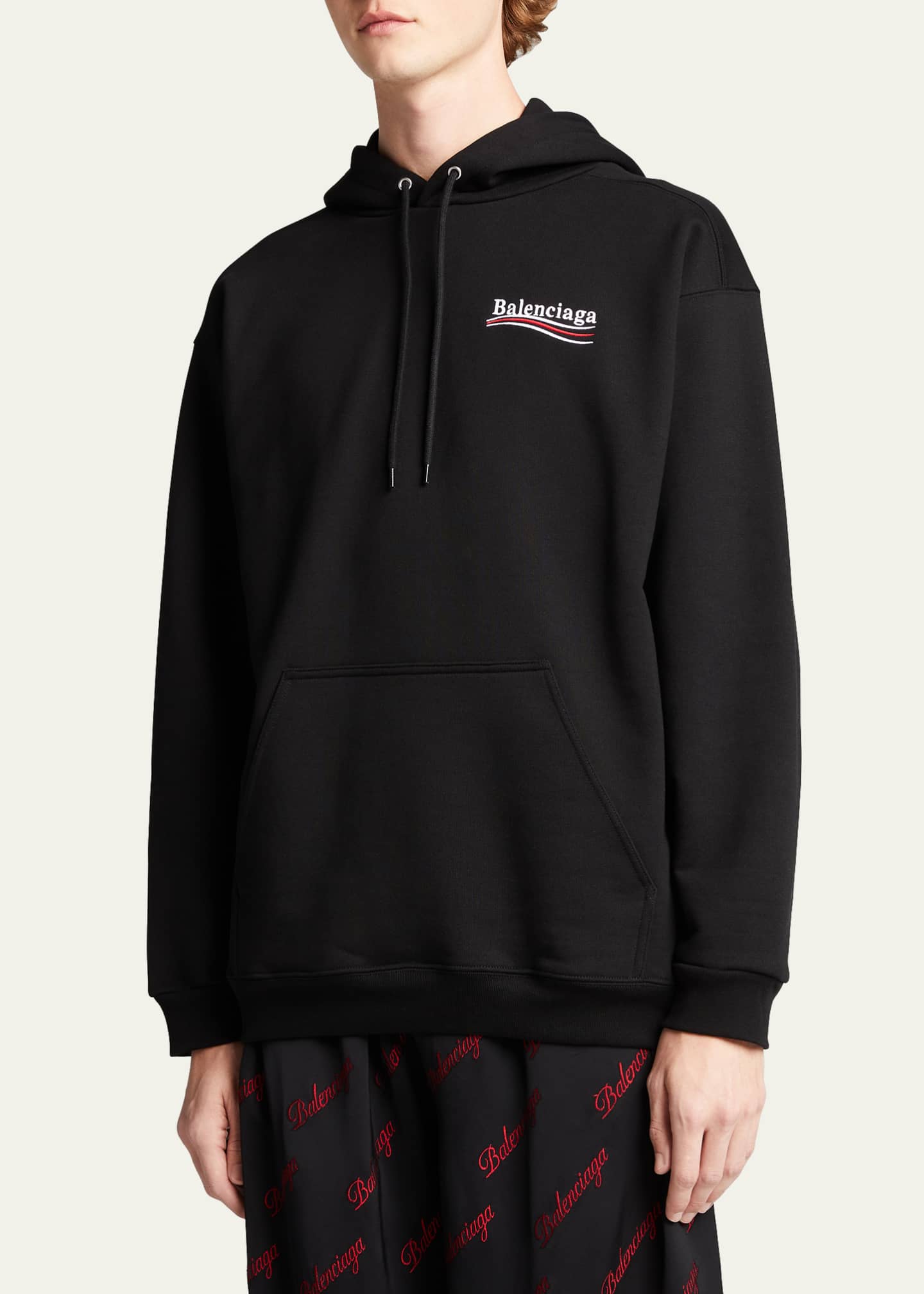 Balenciaga Men s Campaign Logo Pullover Hoodie