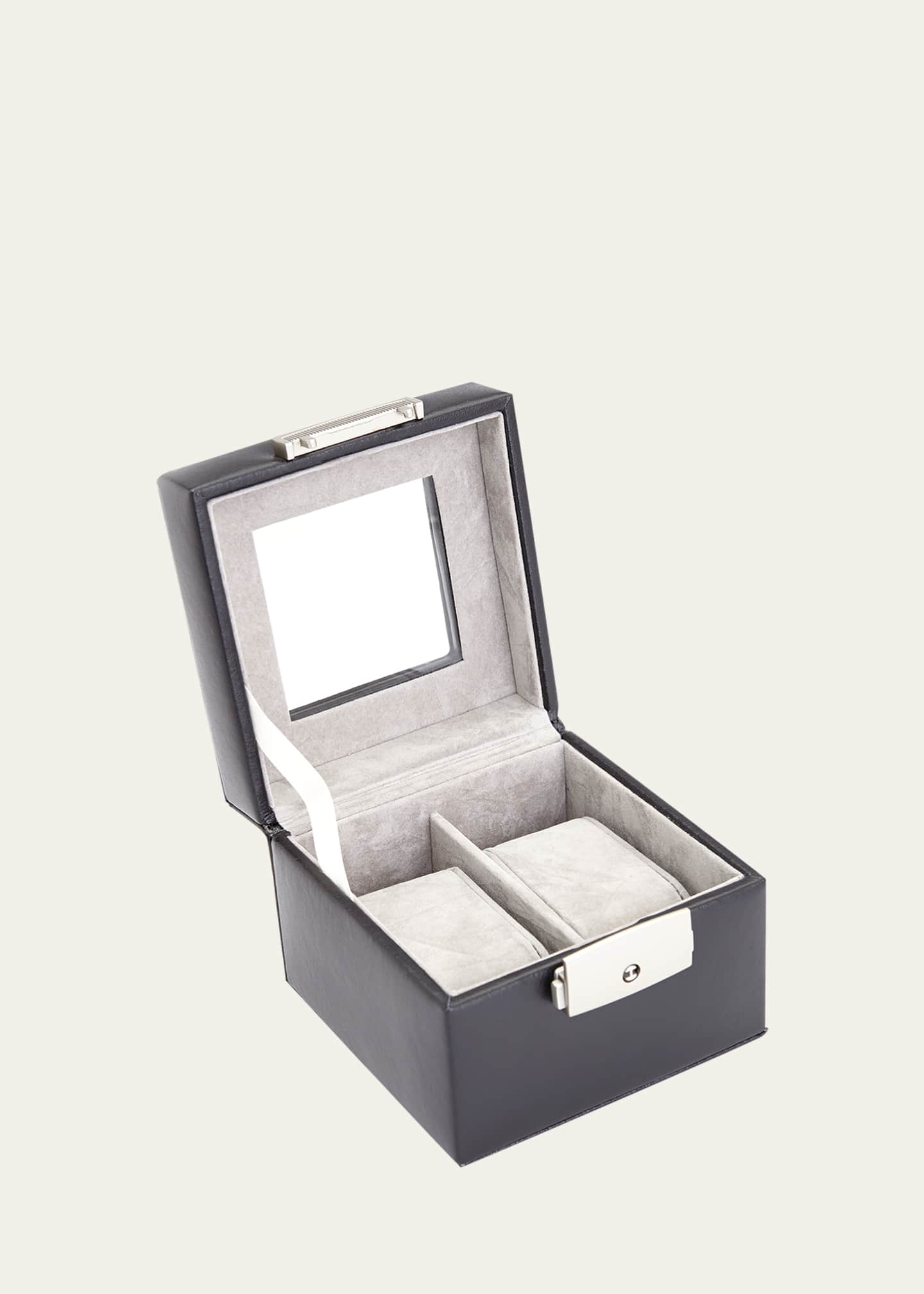 ROYCE New York Personalized Leather 2-Watch Display Case Image 4 of 4