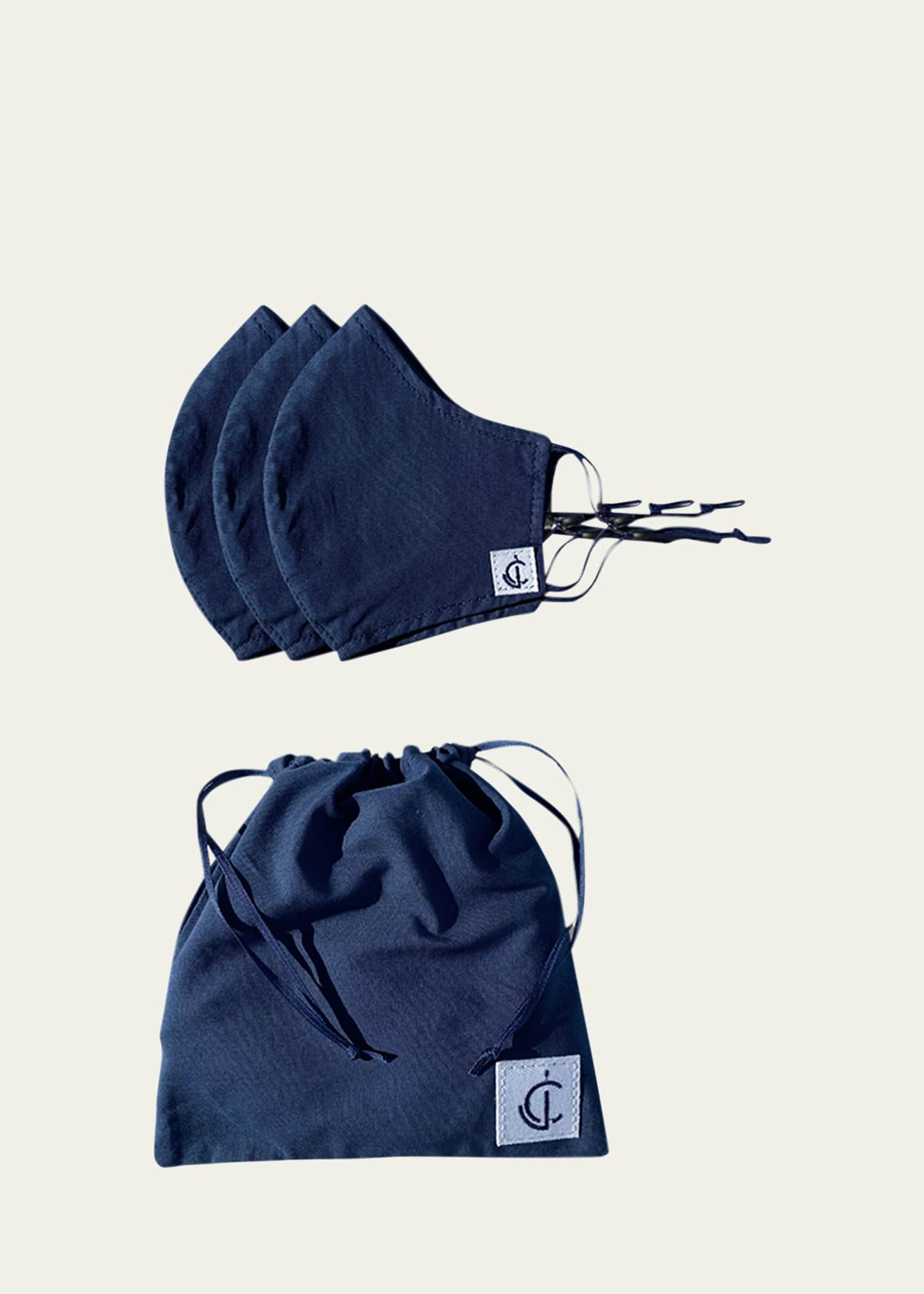 Joanna Czech Skincare Reusable Protective Face Mask Coverings, Set of 3 - Navy Image 2 of 2