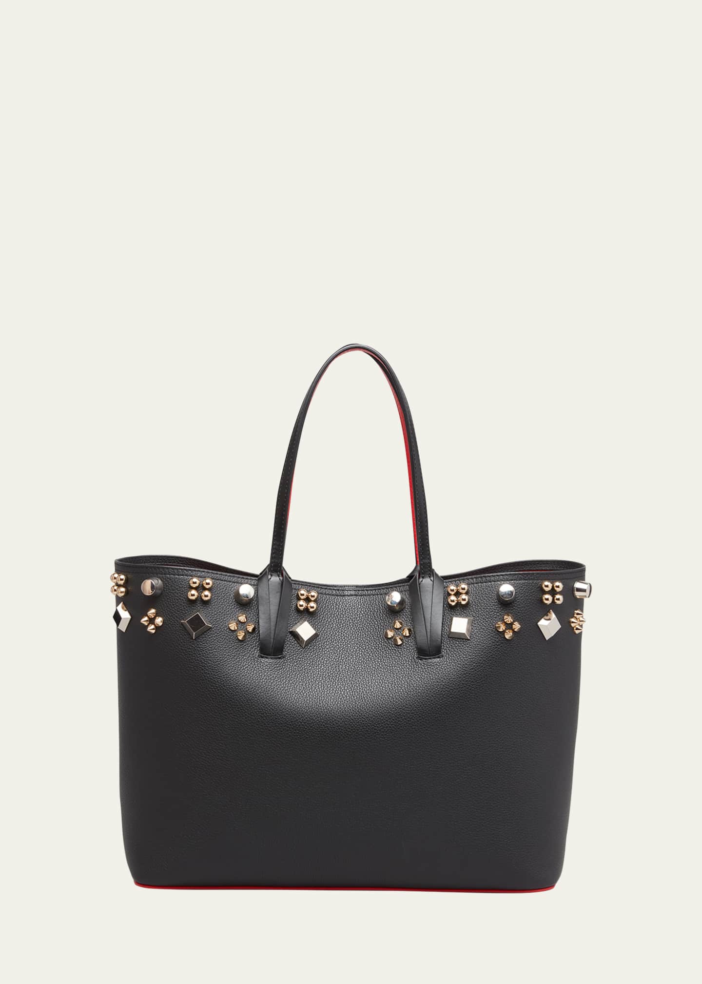 Christian Louboutin Cabata Tote in Grained Leather with Spikes