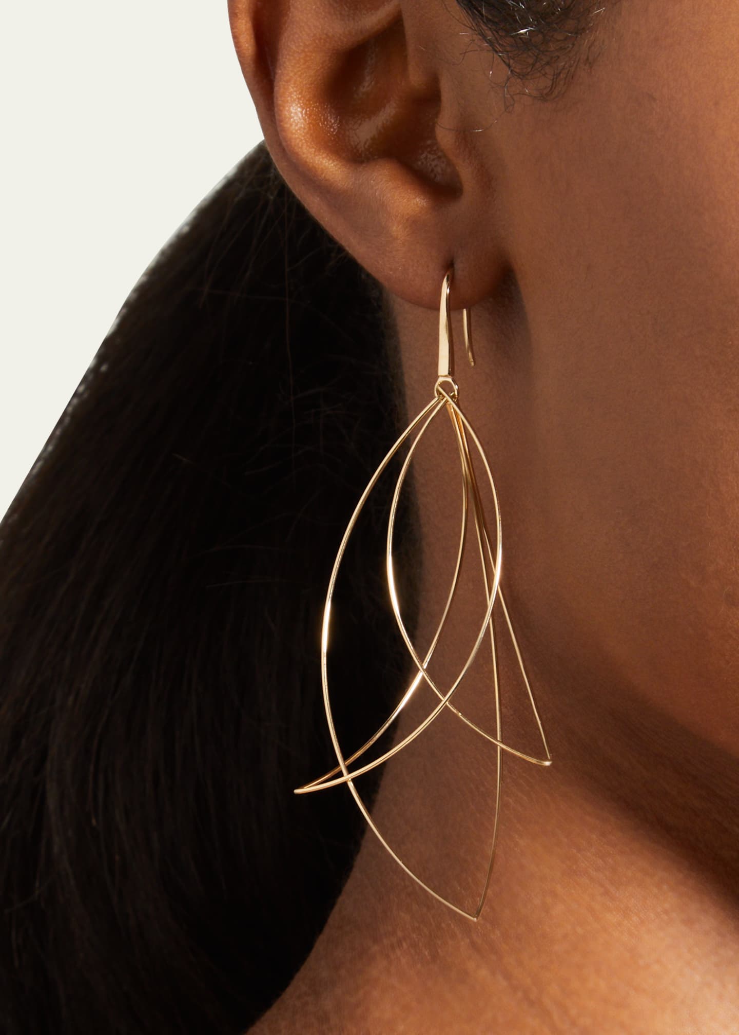 Lana Multi-Curved Wire Marquis Hoop Earrings Image 2 of 4