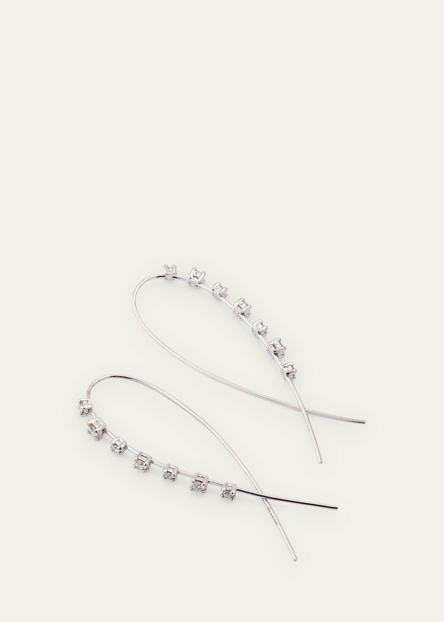 Lana Solo Mini Narrow Upside Down Hoop Earrings with Diamonds, 41mm Image 4 of 4