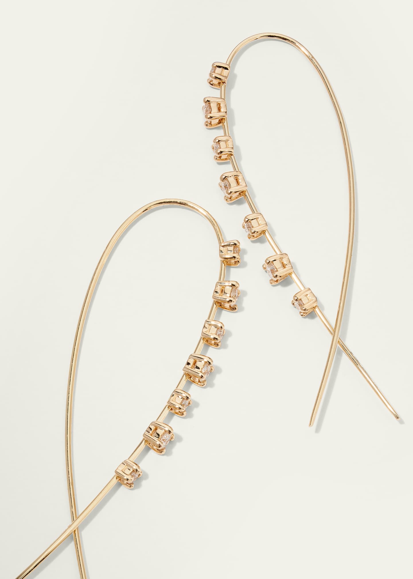 Lana Solo Mini Narrow Upside Down Hoop Earrings with Diamonds, 41mm Image 4 of 4