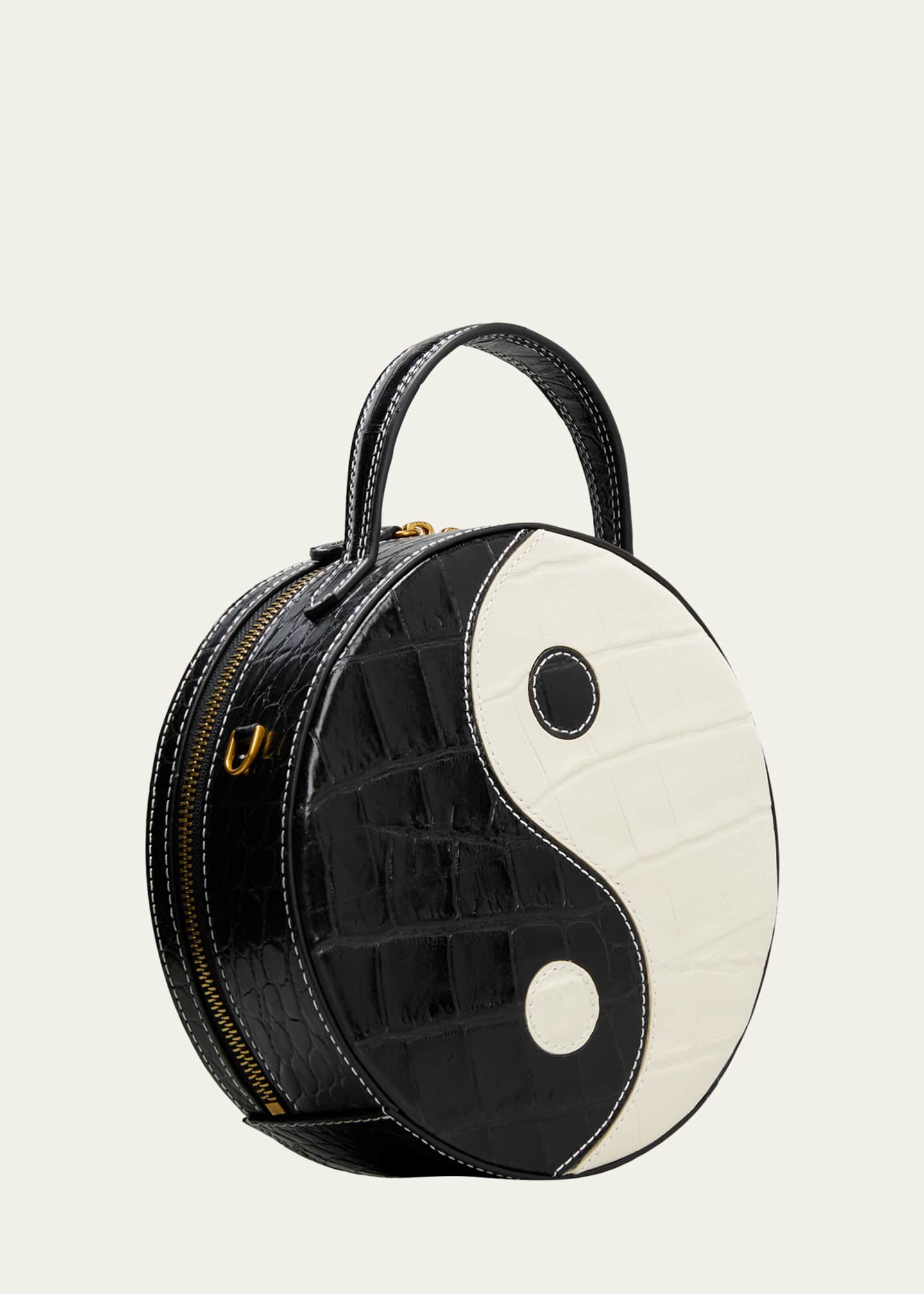 STAUD Yin Yang Round Moc Croc Crossbody Bag Bergdorf Goodman