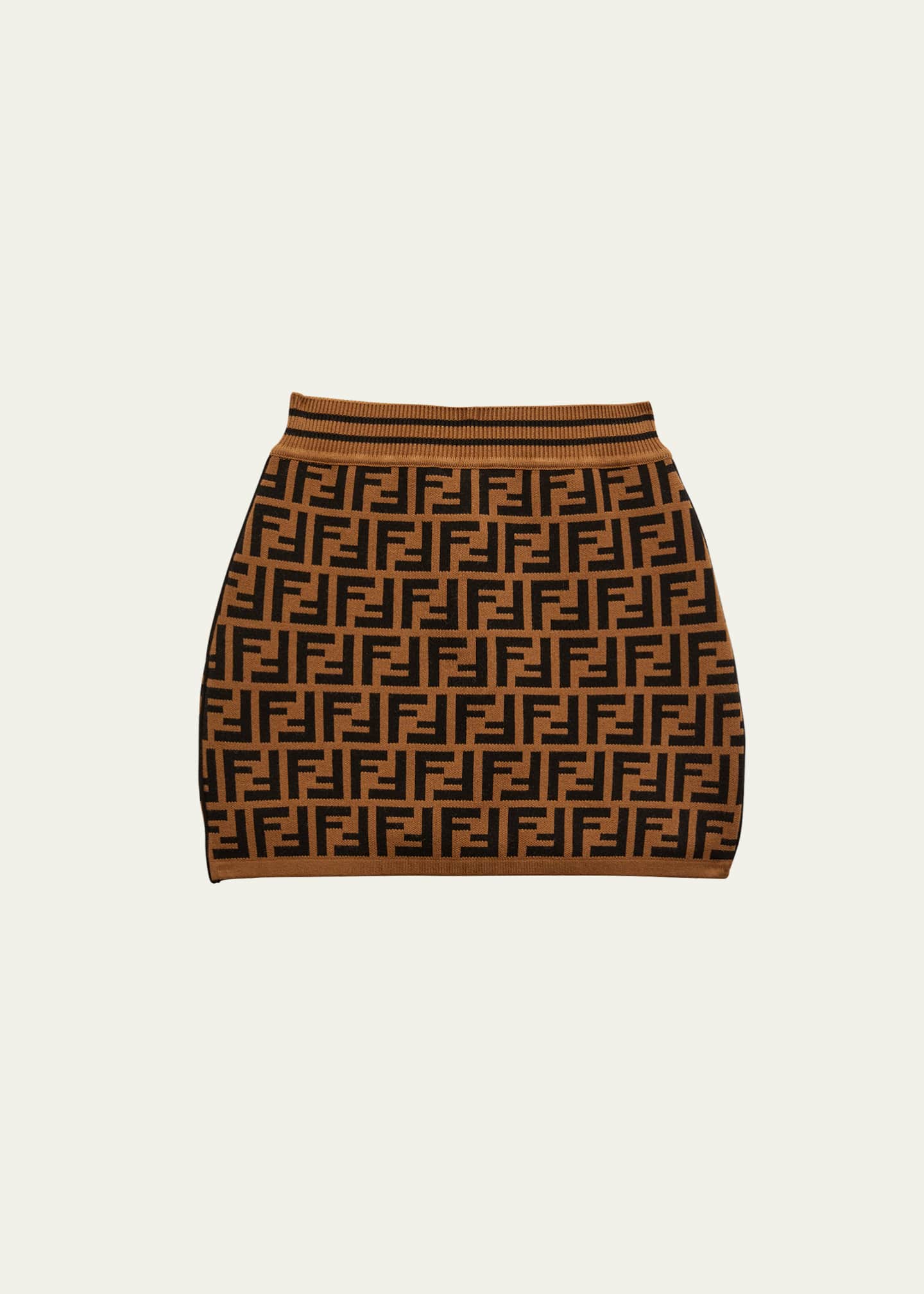 Fendi Girl's Knit Monogram Intarsia Skirt, Size 3-6 Image 2 of 3
