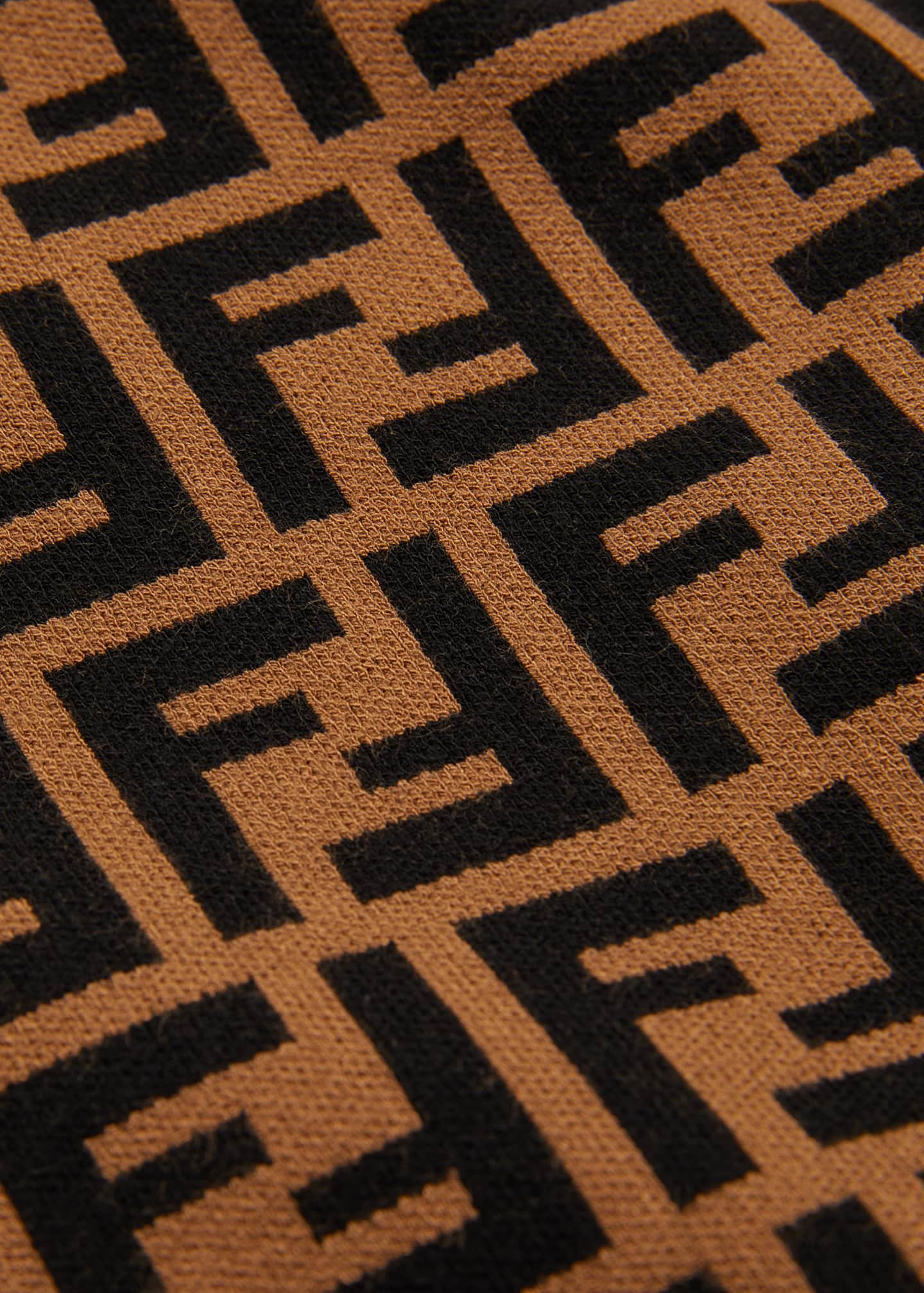 Fendi Girl's Knit Monogram Intarsia Skirt, Size 3-6 Image 3 of 3