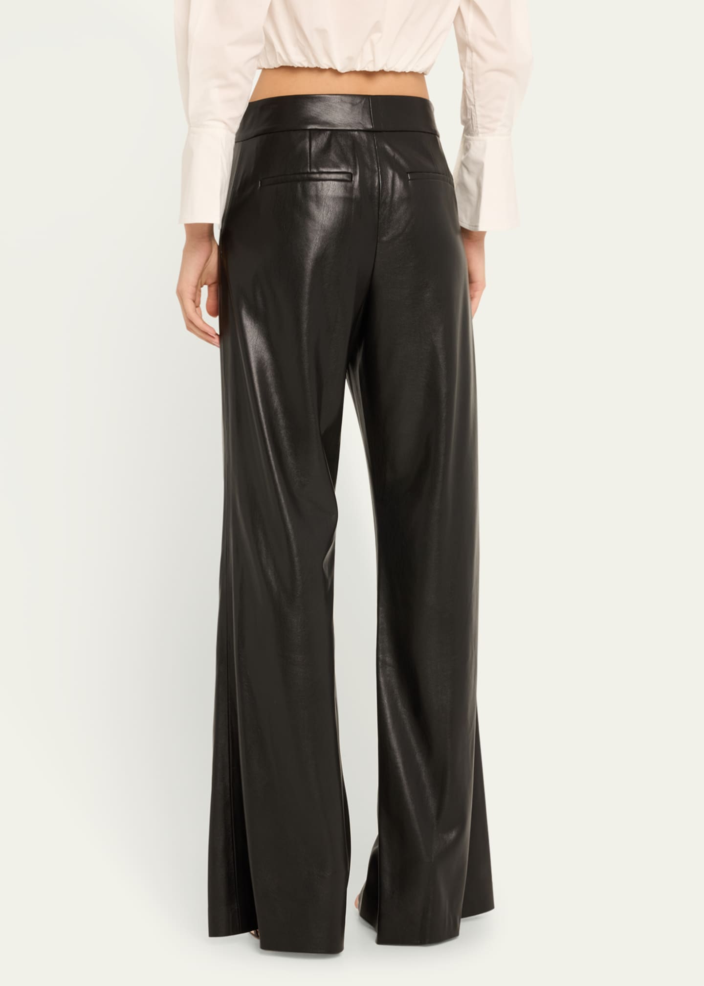 Olivia Vegan Leather Bootcut Pant In Black