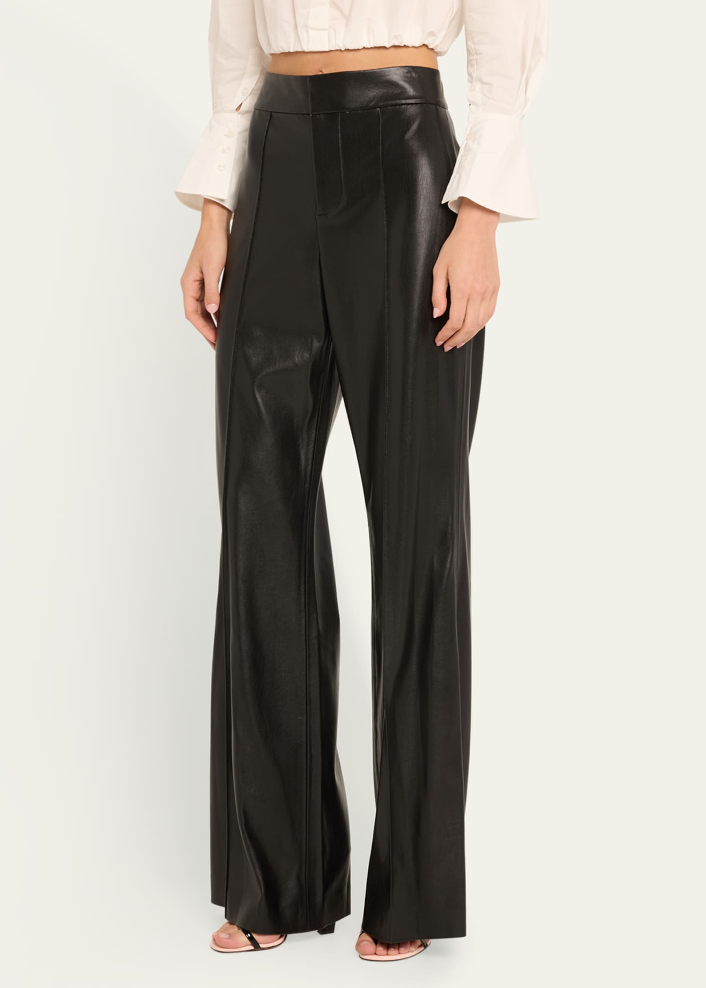 OLIVIA VEGAN LEATHER BOOTCUT PANT