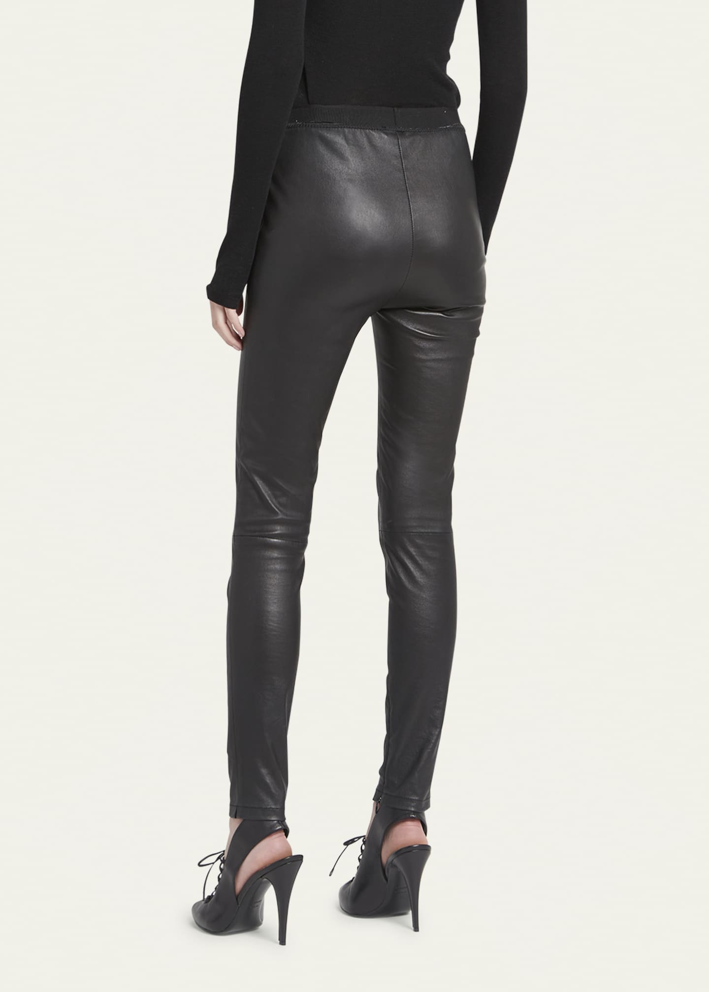 Leather trim leggings hot sale