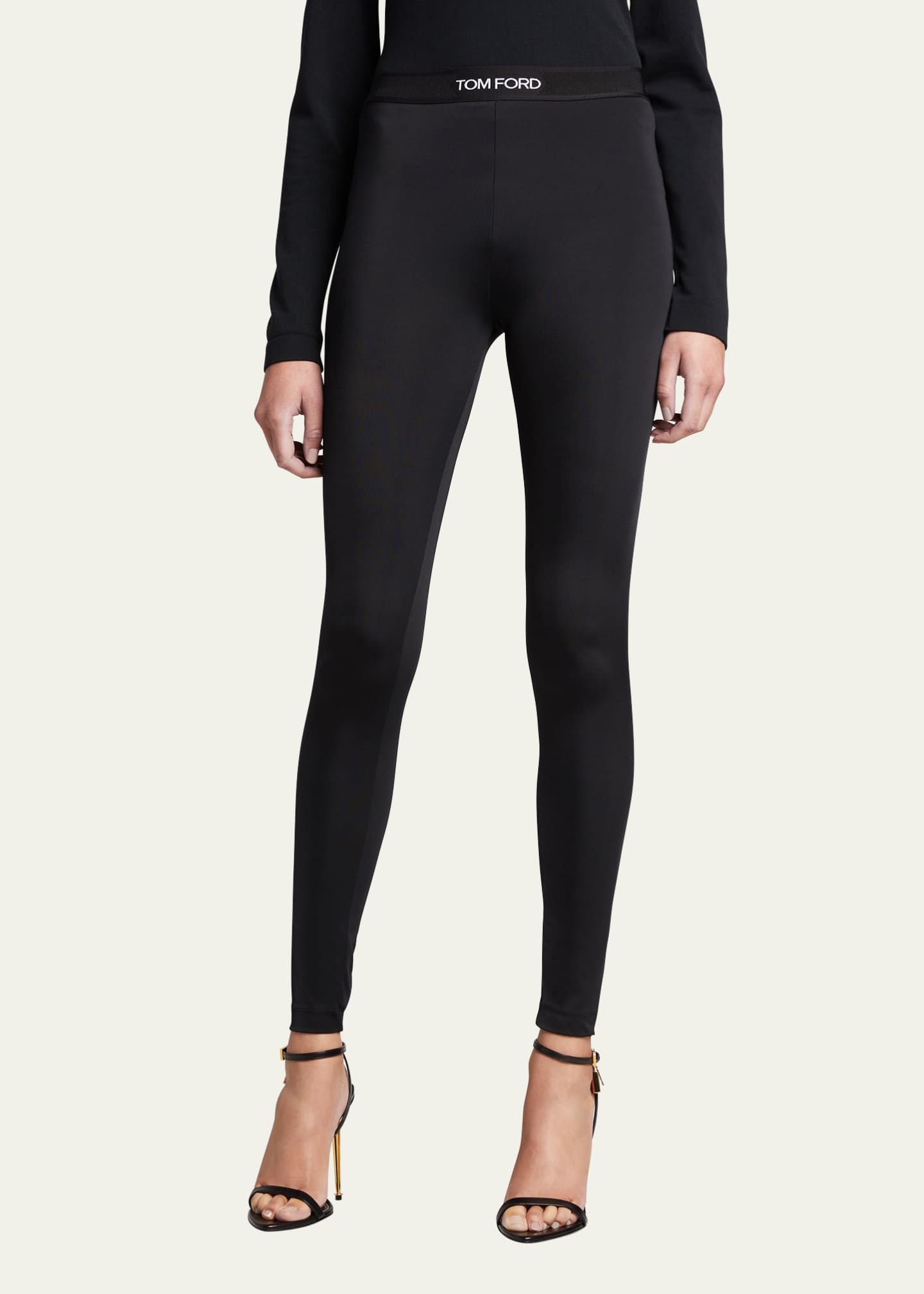 Leggings Tom Ford Black size 38 IT in Synthetic - 31383323