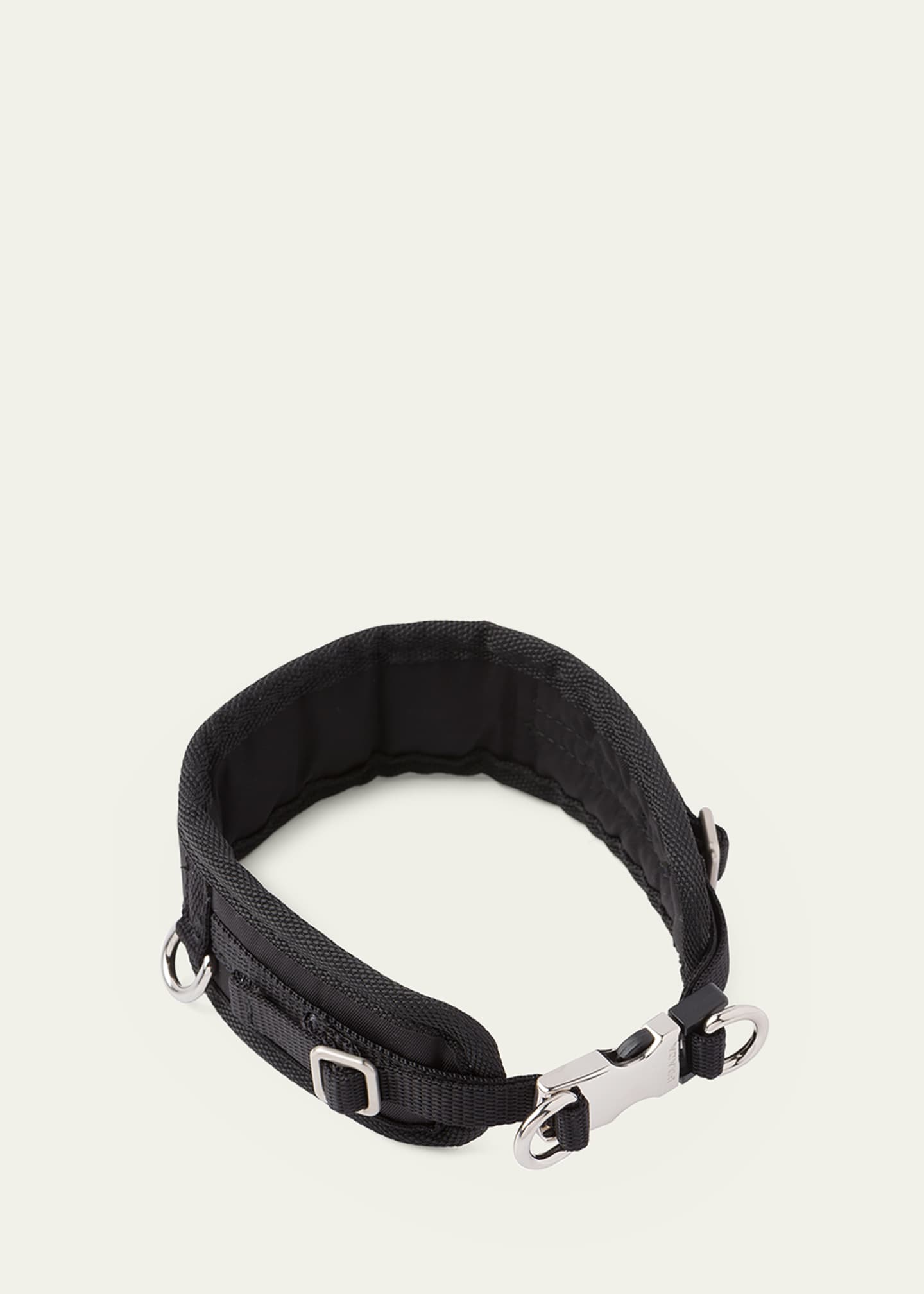 PRADA Triangle Logo Dog Collar Size M Black 2YC010 BV1 NASTRO