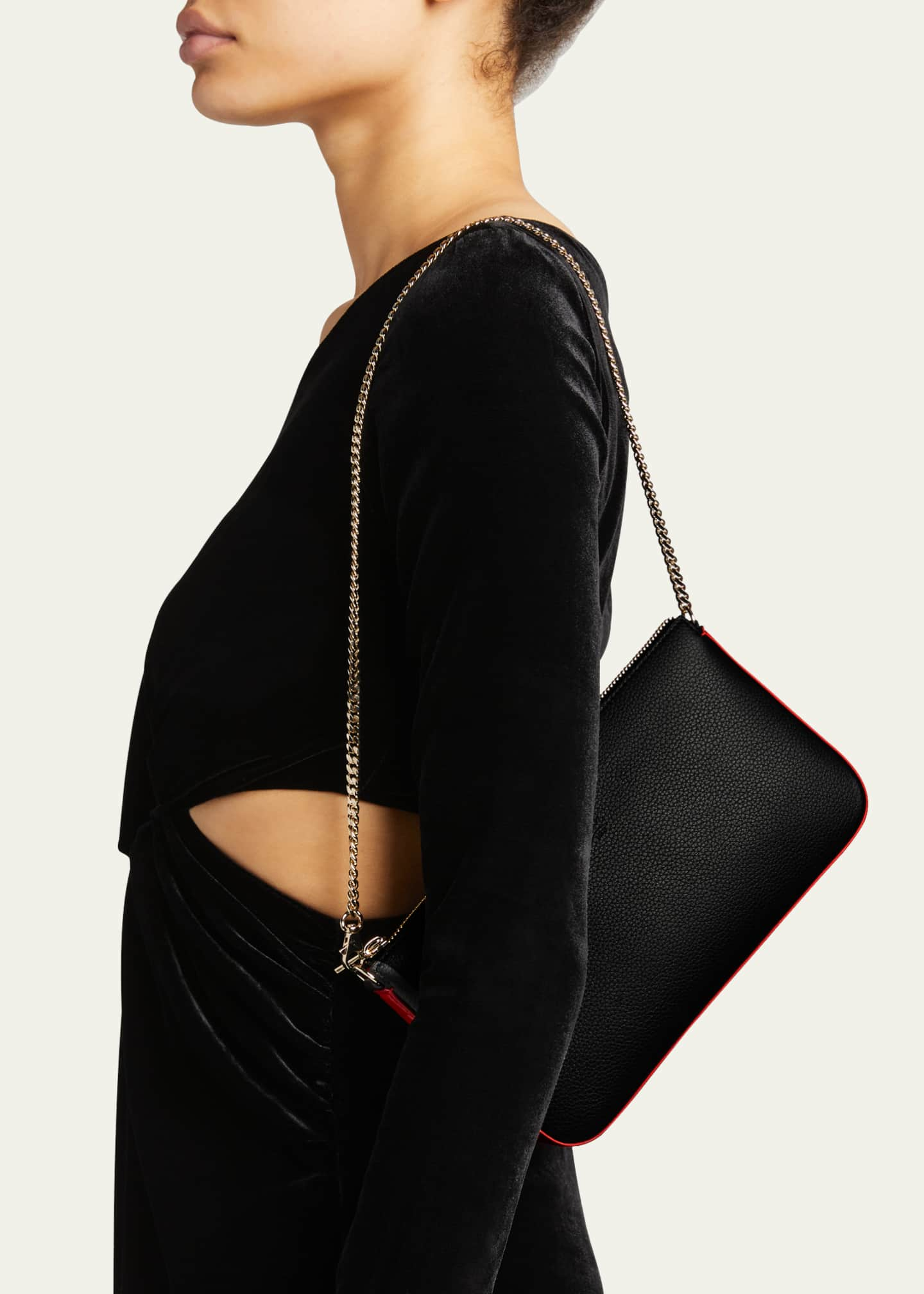 Christian Louboutin Loubila Chain Mini Leather Shoulder Bag