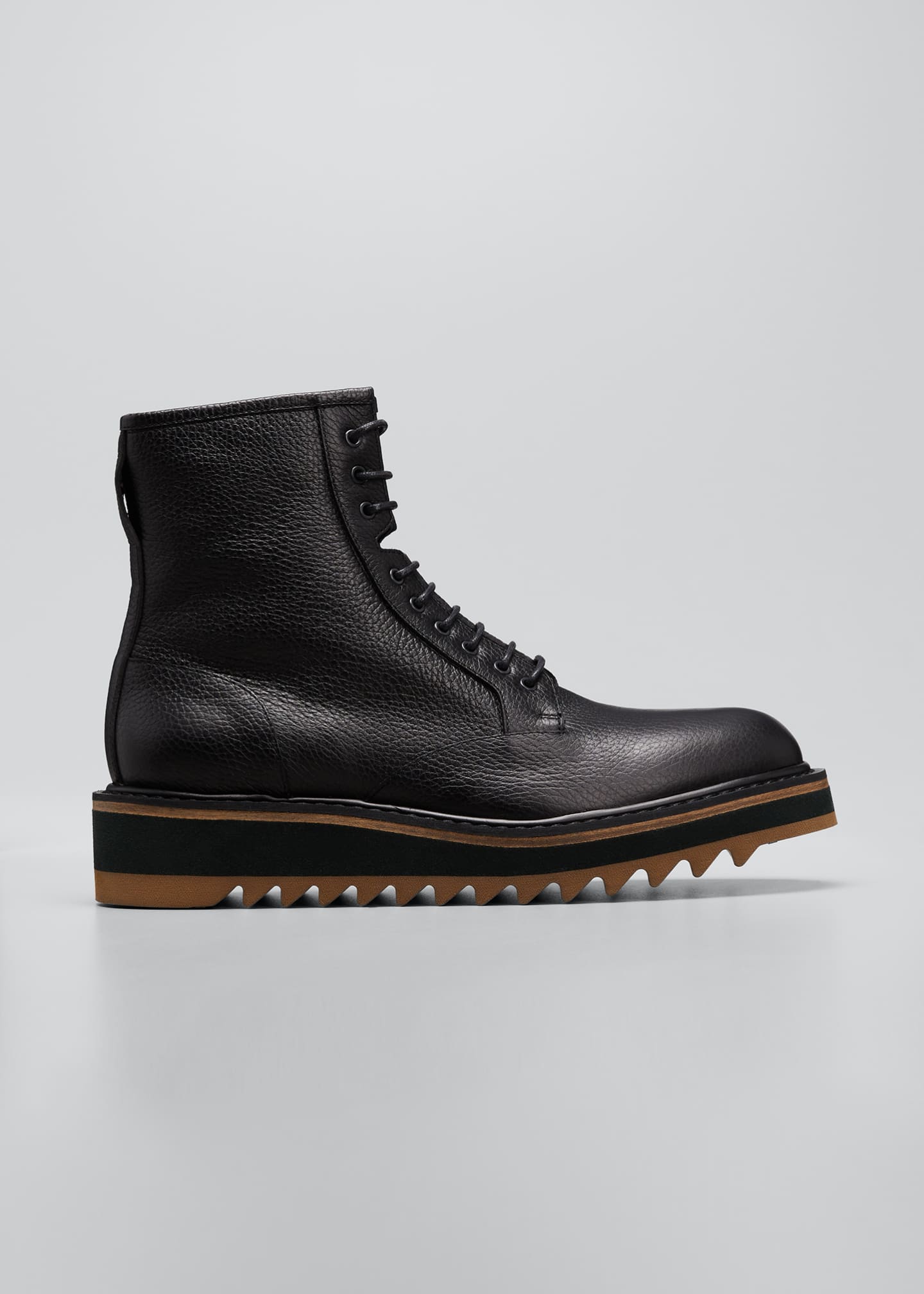 Dries Van Noten Men's Leather Lace-Up Flatform Boots - Bergdorf Goodman