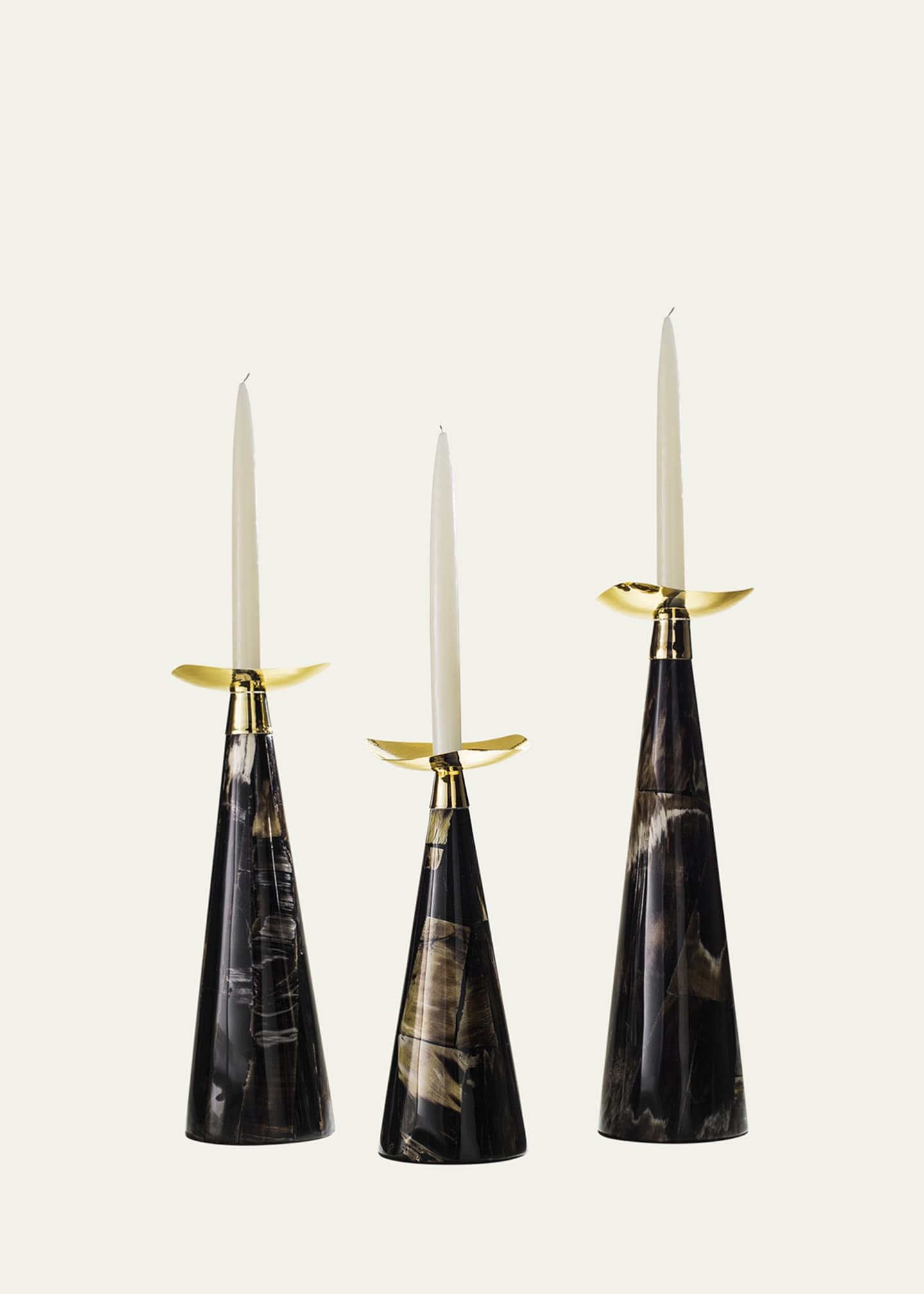 LADORADA Horn Veneer Candleholder Trio Image 2 of 2