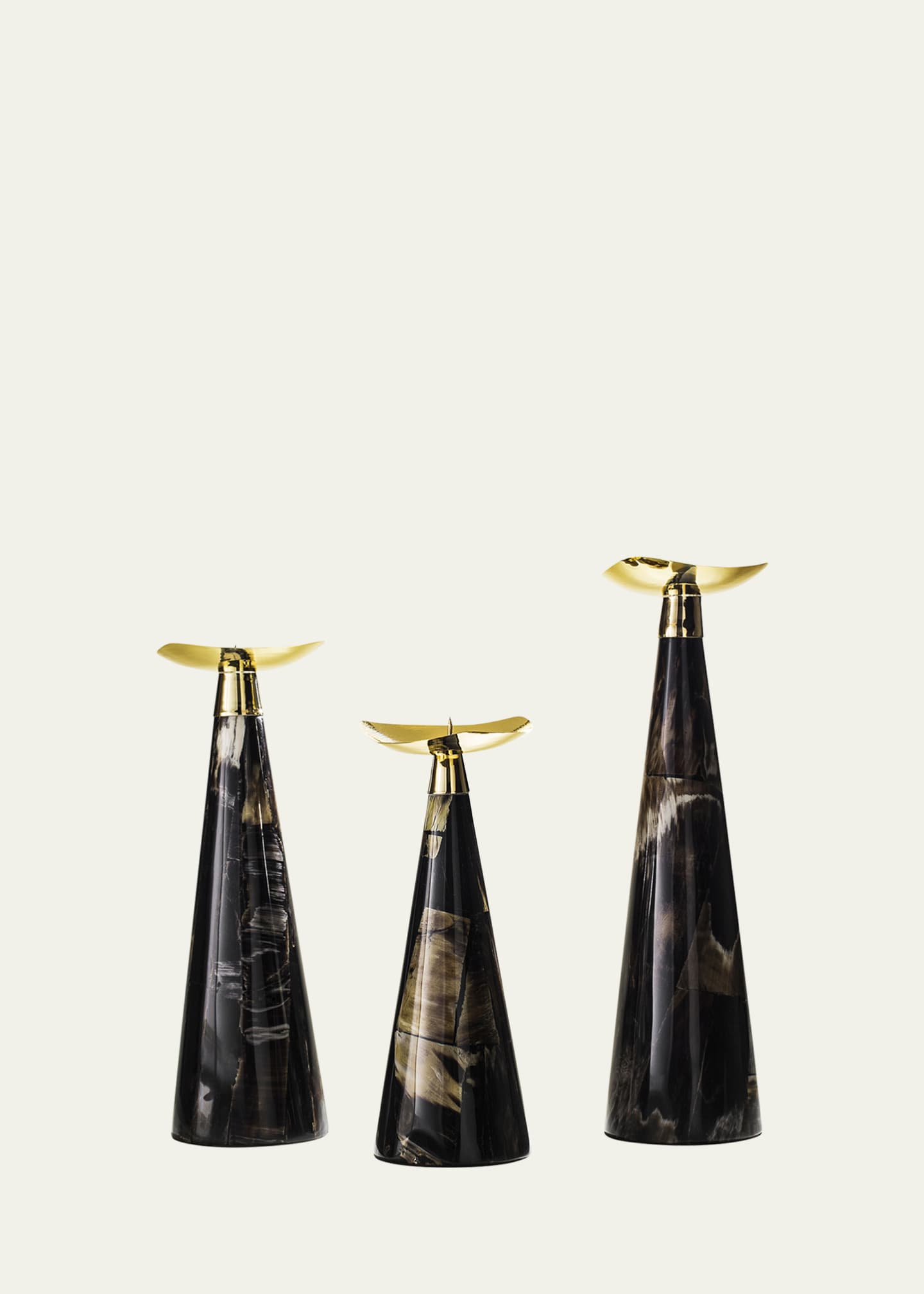 LADORADA Horn Veneer Candleholder Trio Image 1 of 2