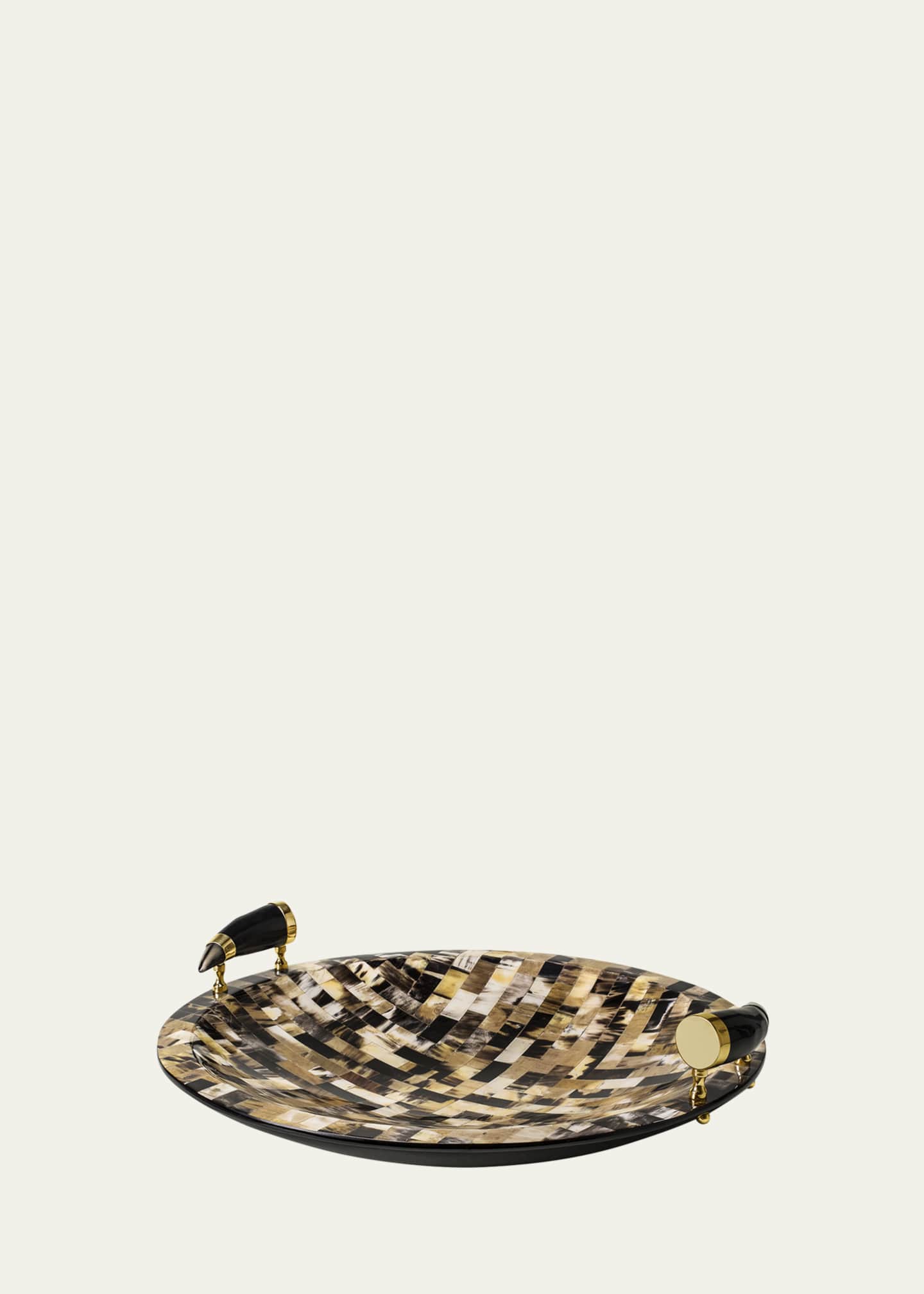 LADORADA Round Horn Domino Platter With Horn Handles Image 1 of 2