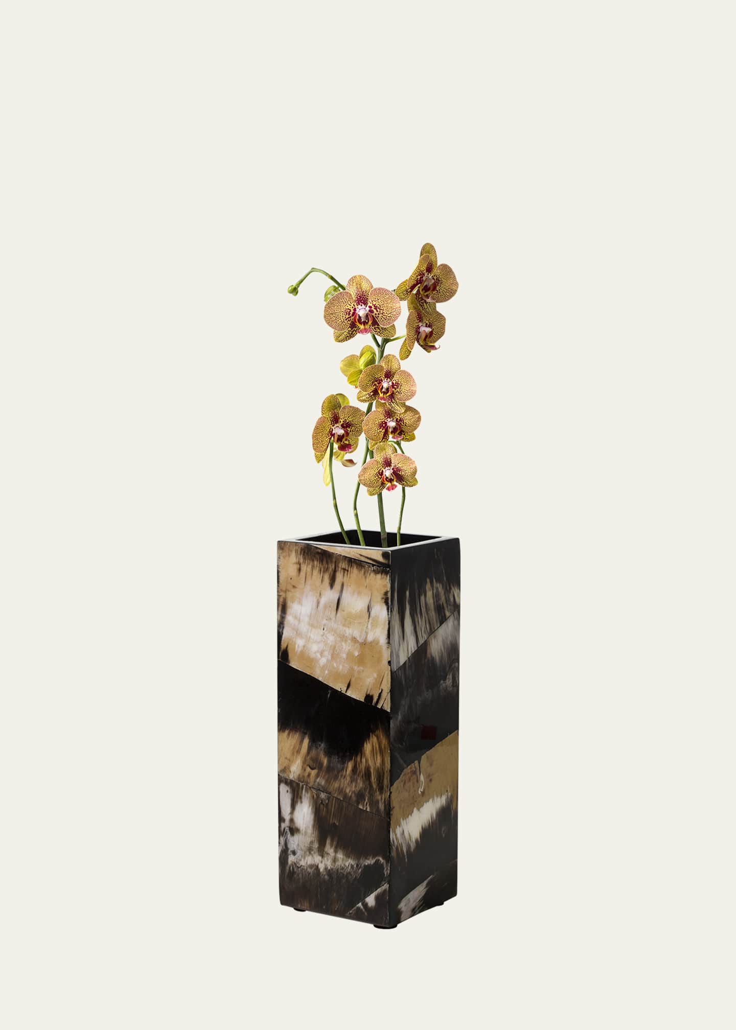 LADORADA Horn Veneer 16" Square Vase Image 2 of 2