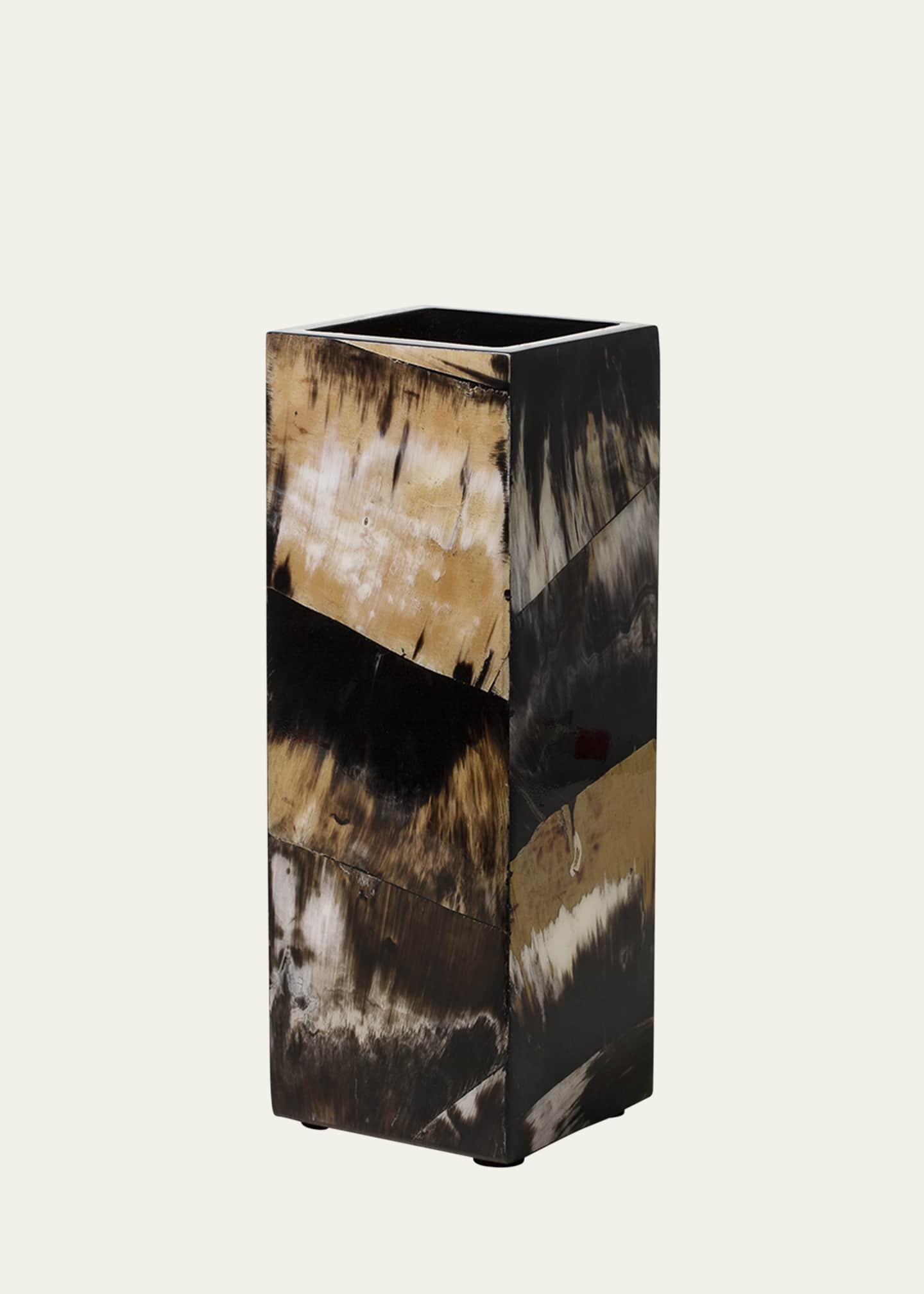 LADORADA Horn Veneer 16" Square Vase Image 1 of 2